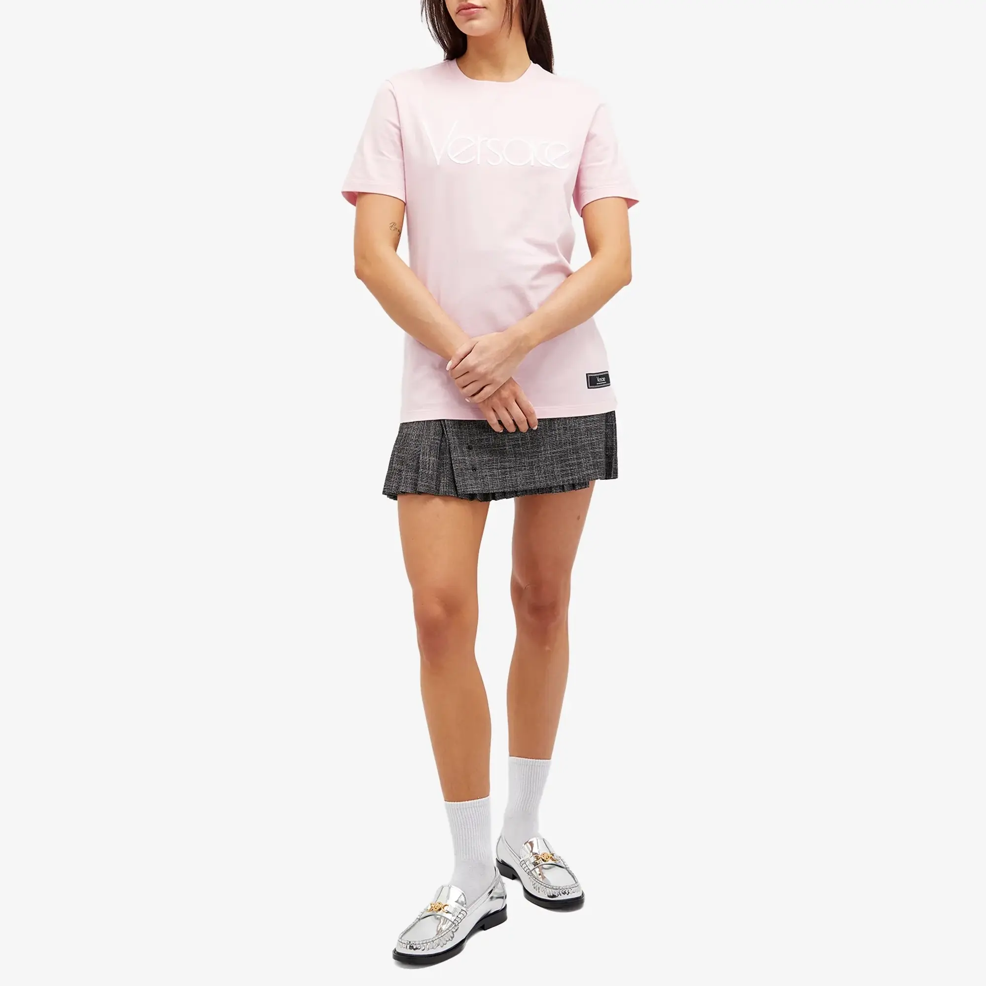 Versace Women's Logo T-Shirt Pink/White