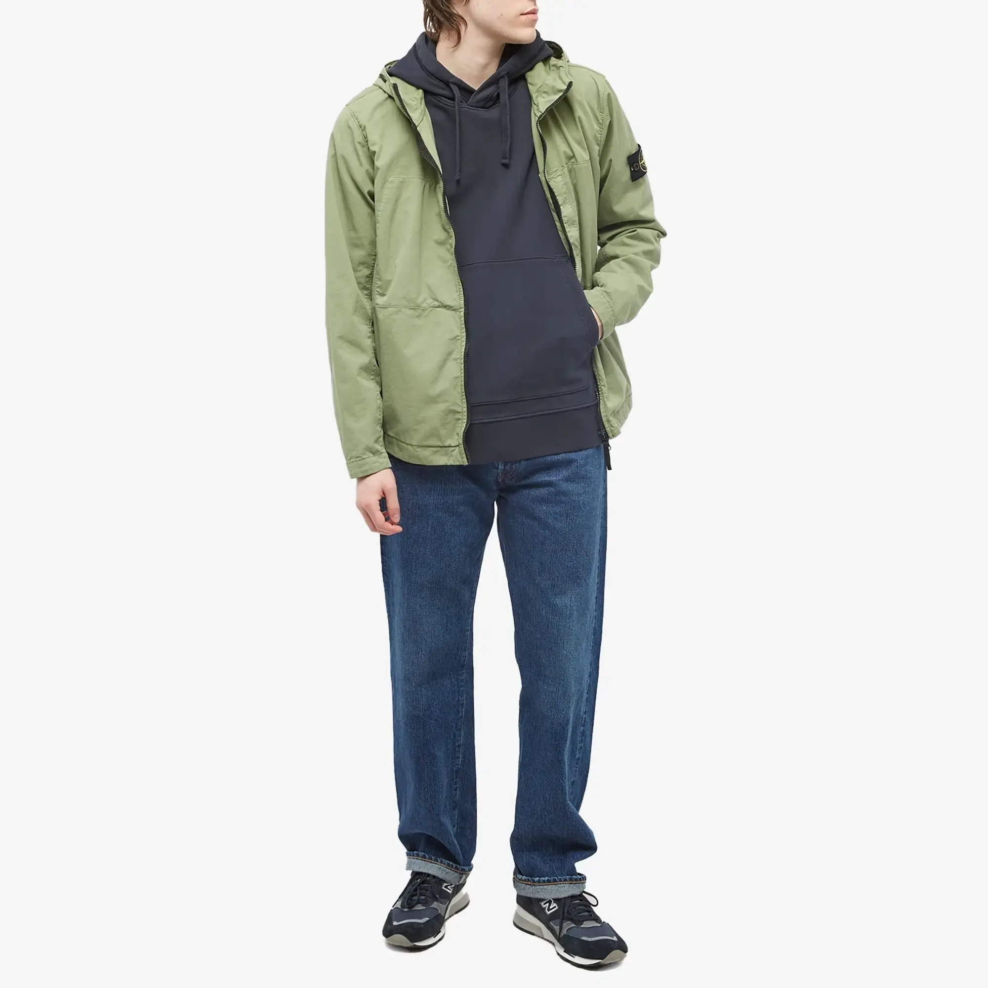 Stone Island Men's Garment Dyed Popover Hoody Navy