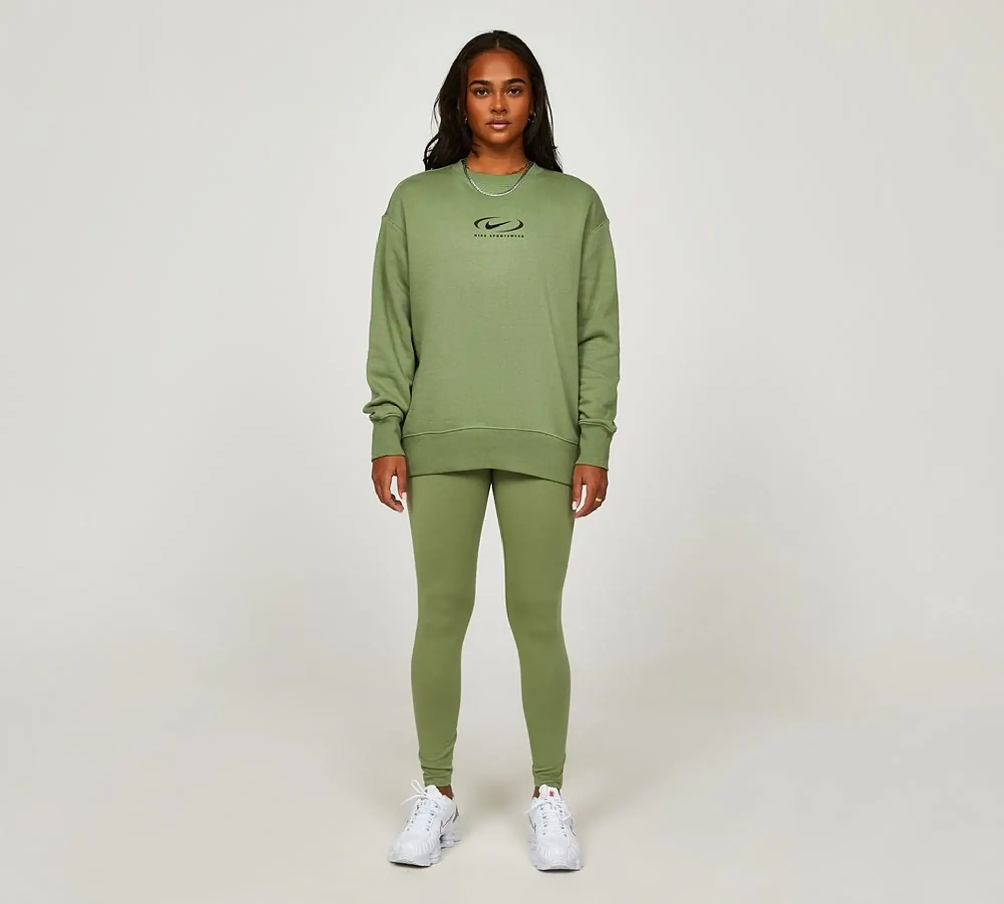Nike Womens Gel Swoosh High-Waist Legging - Green - Size XS - Green