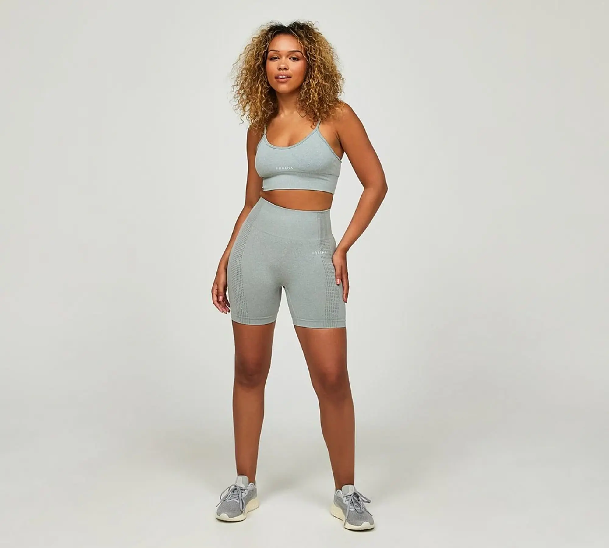 Forena Womens Seamless Hi-Waisted 5 Inch Short - Green - Size M/L - Green