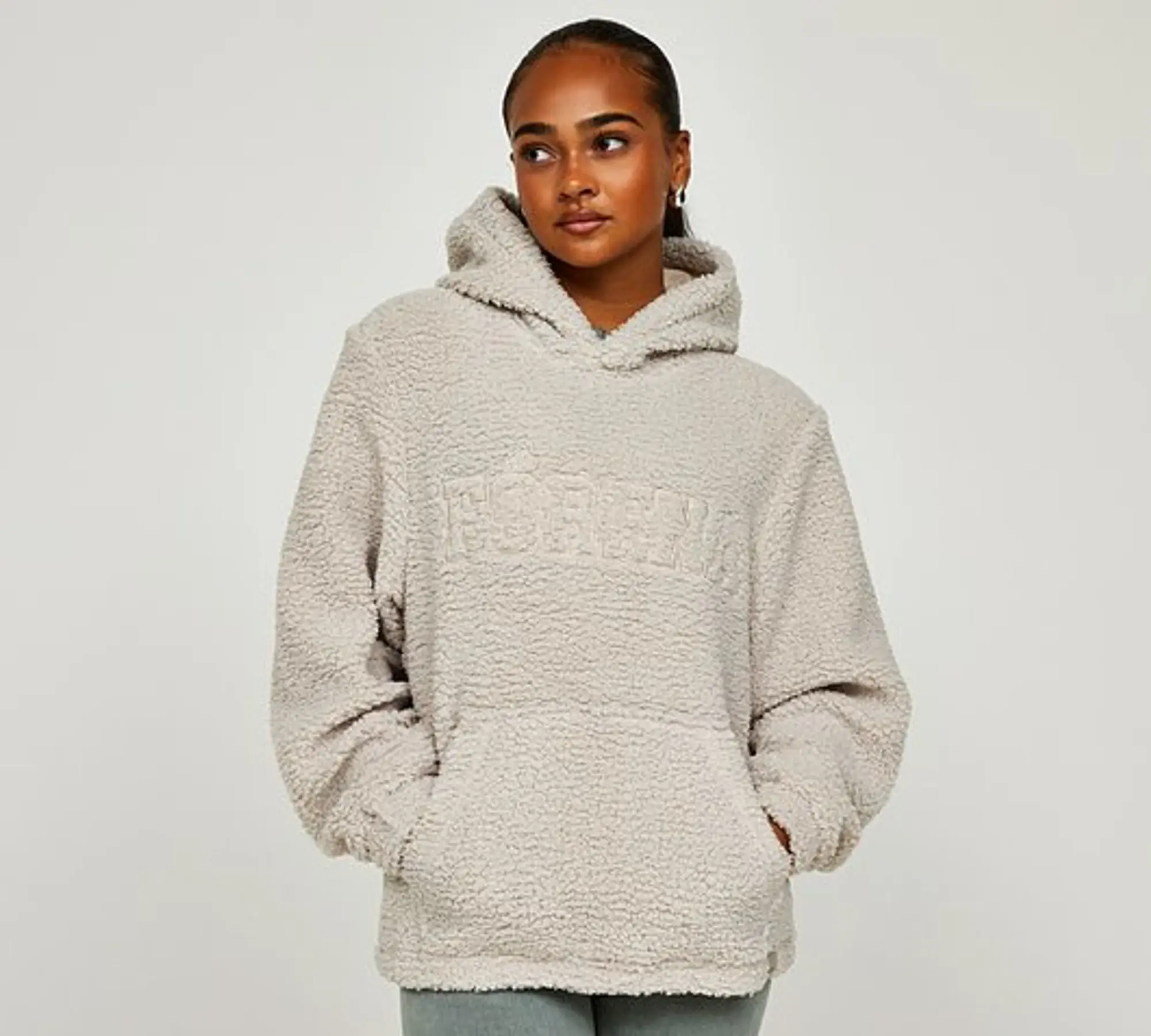 Borg hoodie women's sale