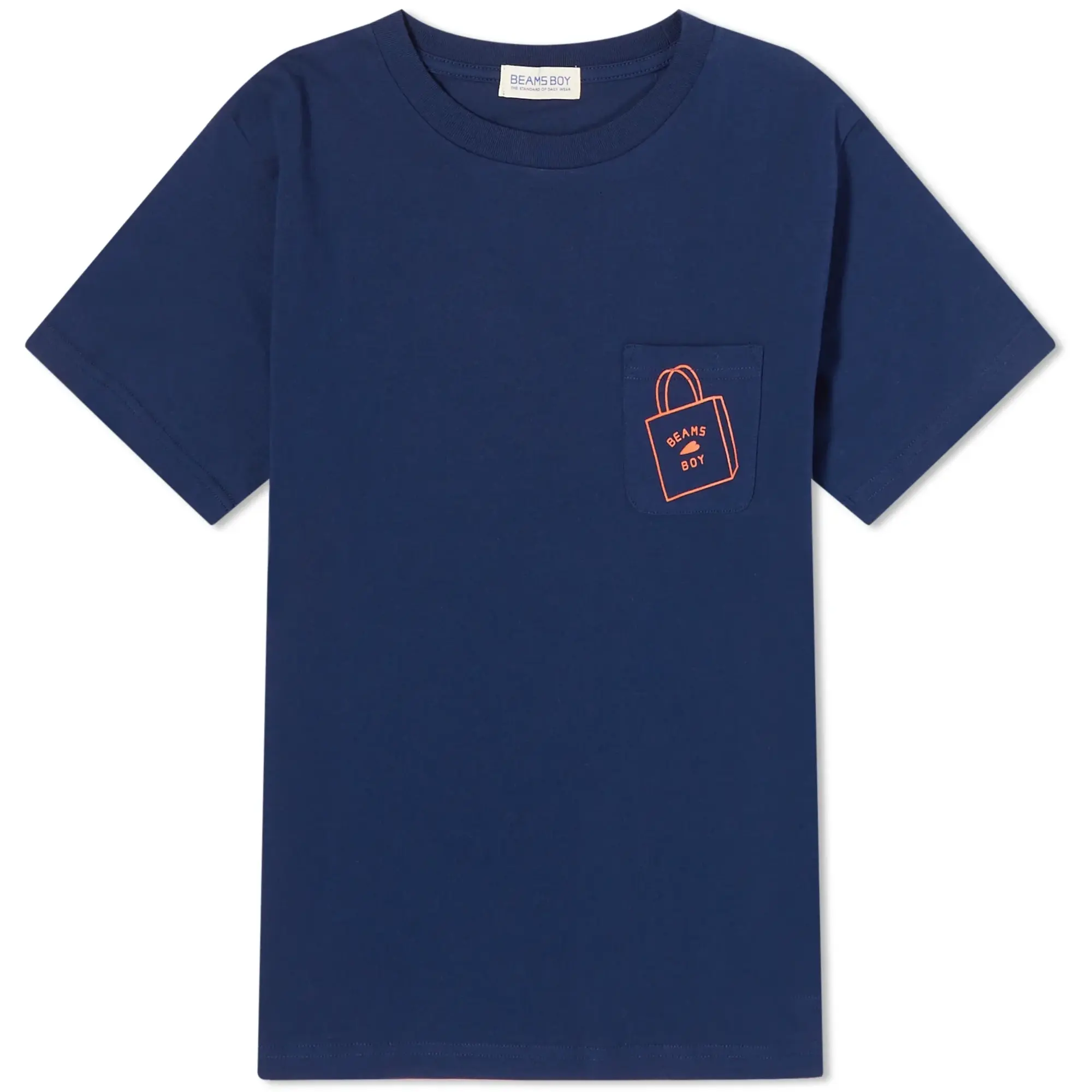 Beams Boy Women's BB Logo Pocket T-Shirt Navy