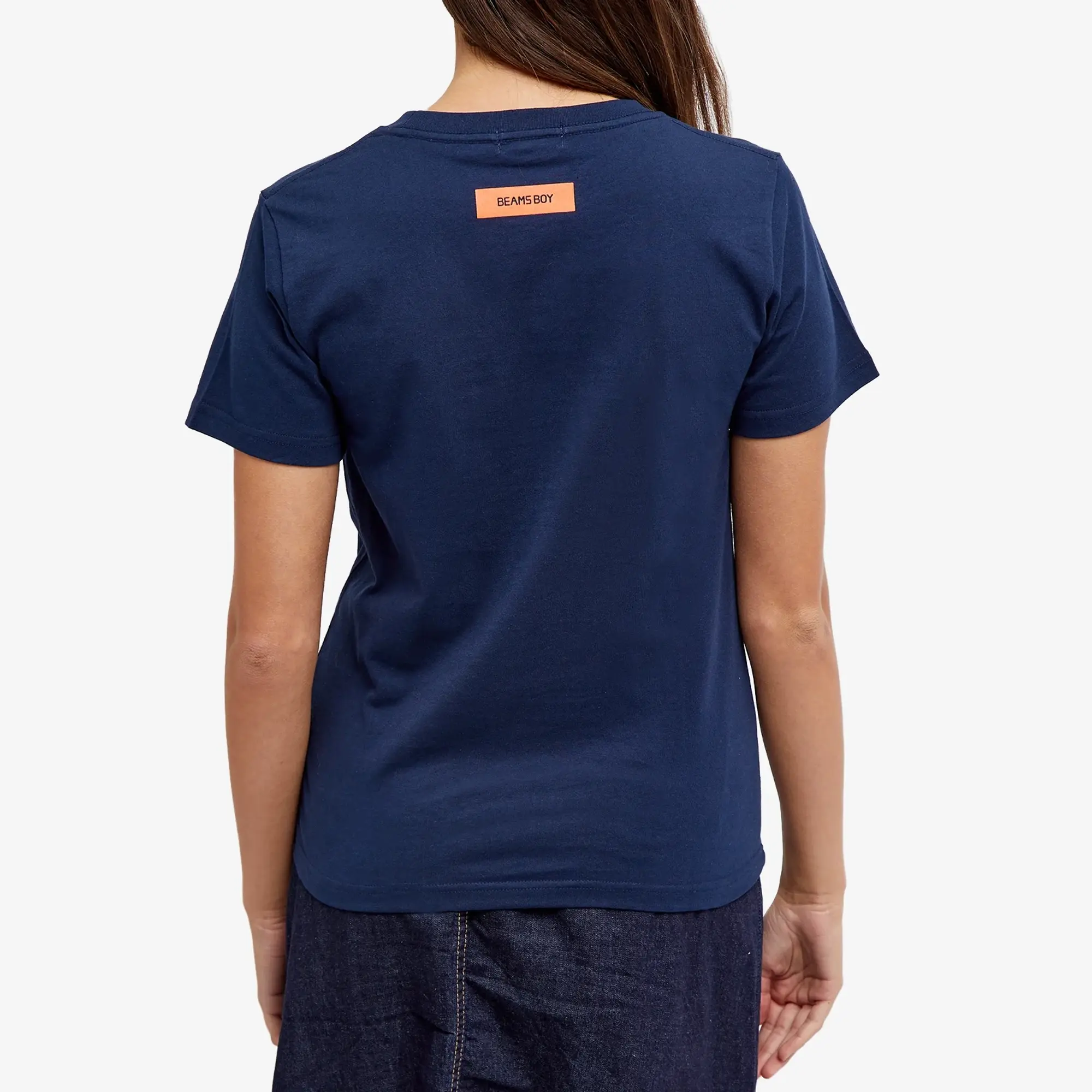 Beams Boy Women's BB Logo Pocket T-Shirt Navy