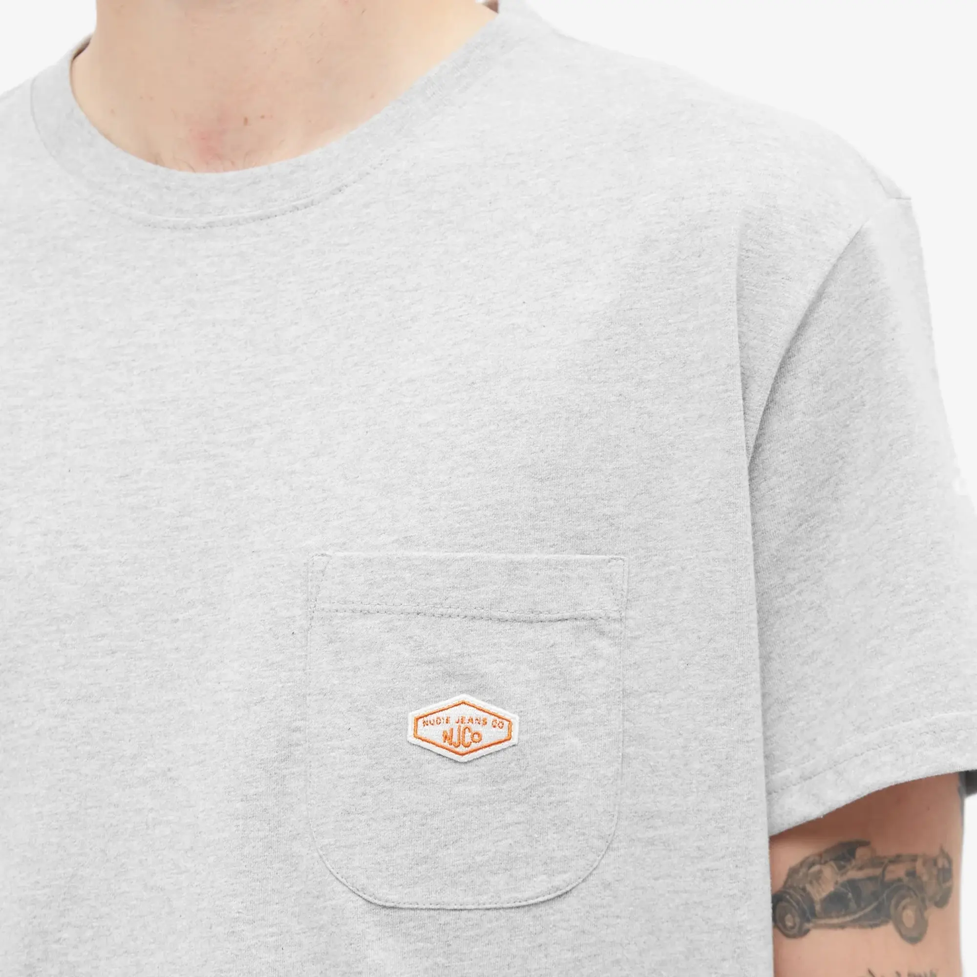 Nudie Jeans Co Nudie Leffe Pocket Tee Grey Melange