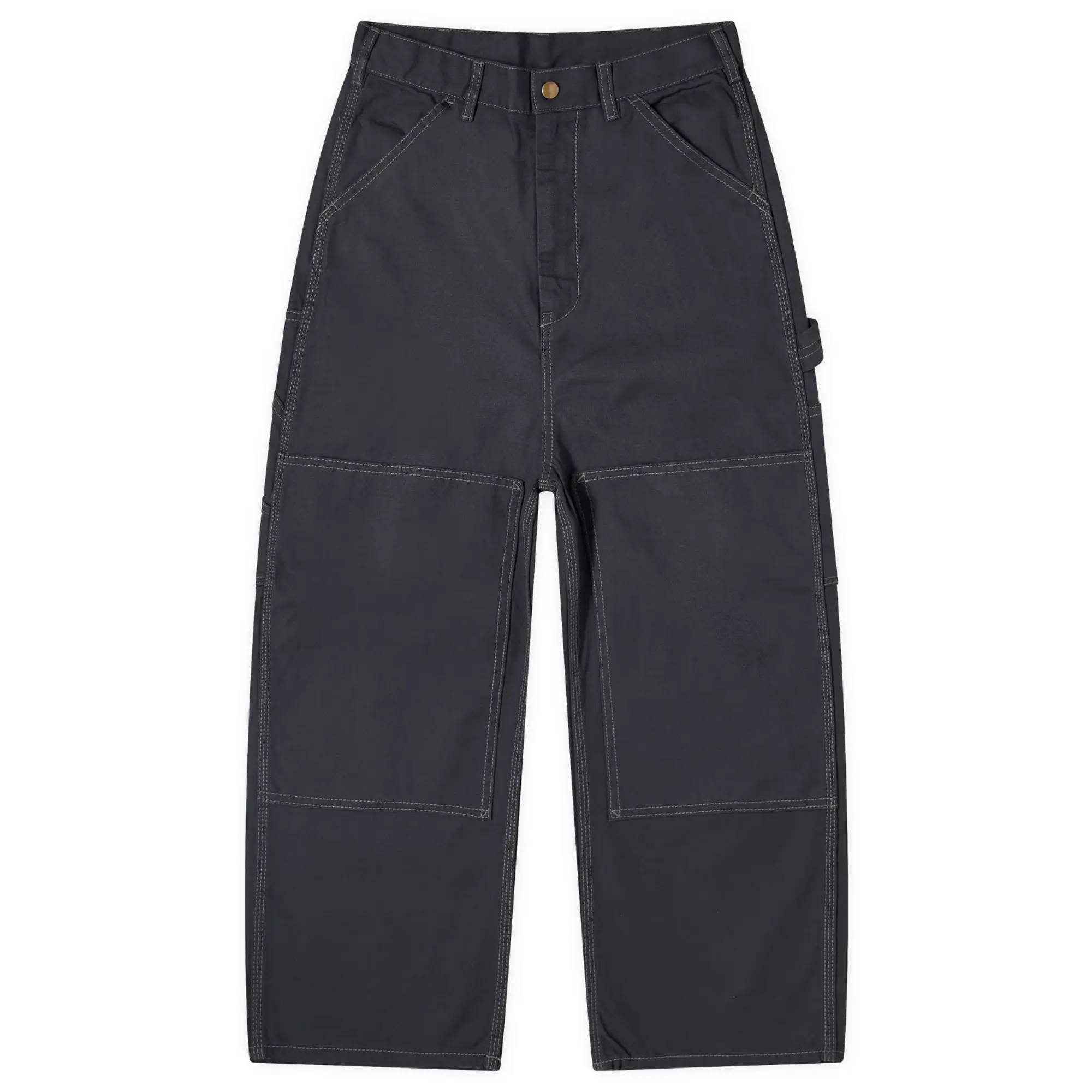 Beams Boy Women's Knee Painter Trousers Charcoal Grey