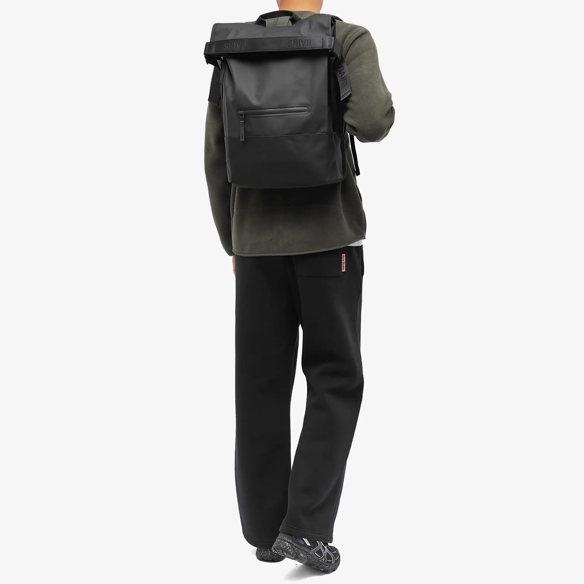 RAINS Men's Trail Rolltop Backpack Black