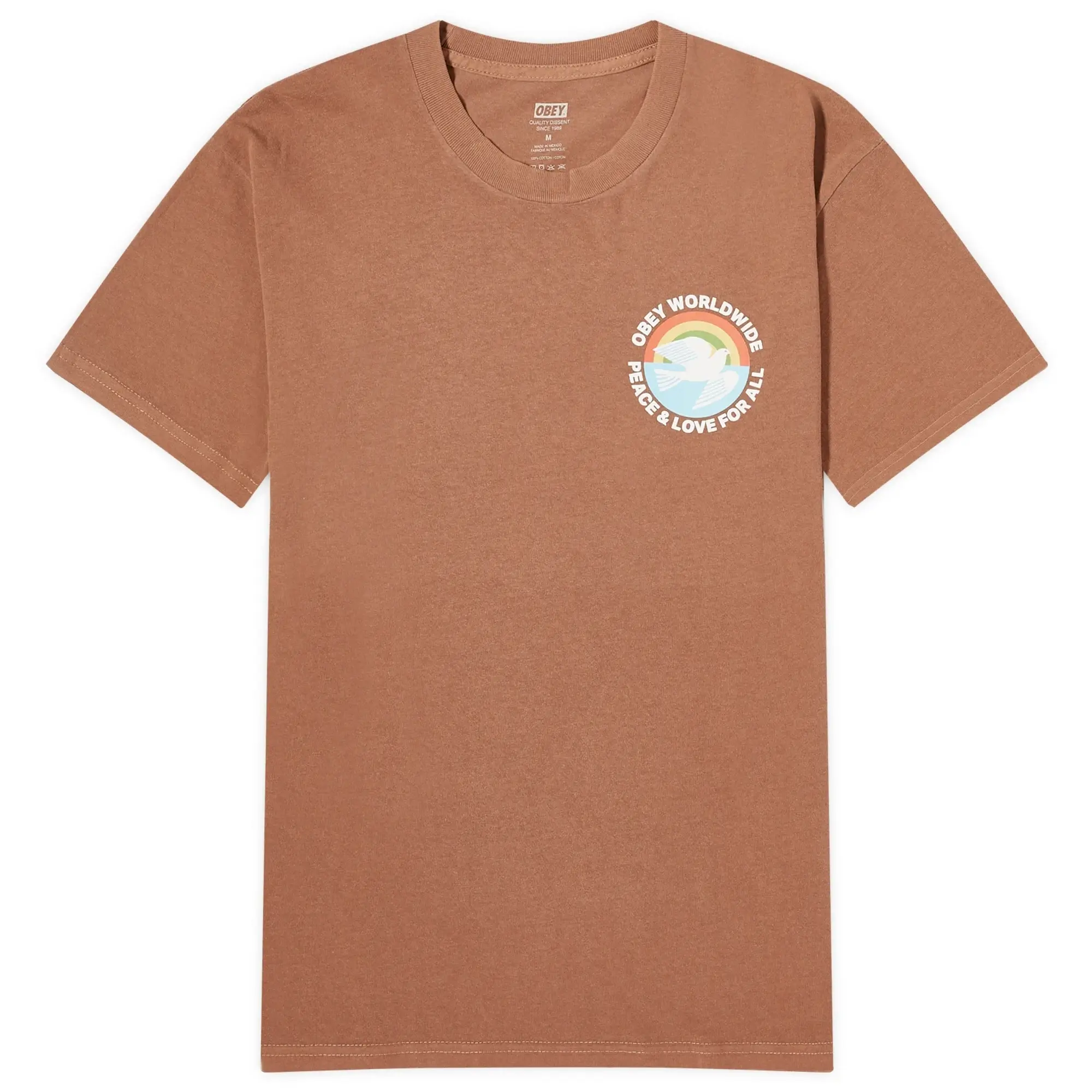 Obey Men's Peace & Love For All T-Shirt Mocha Bisque