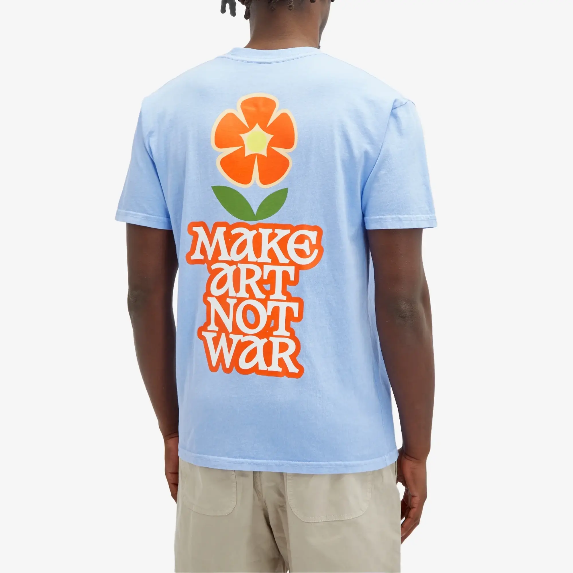 Obey Men's Make Art Not War Flower T-Shirt Pigment Hydrangea