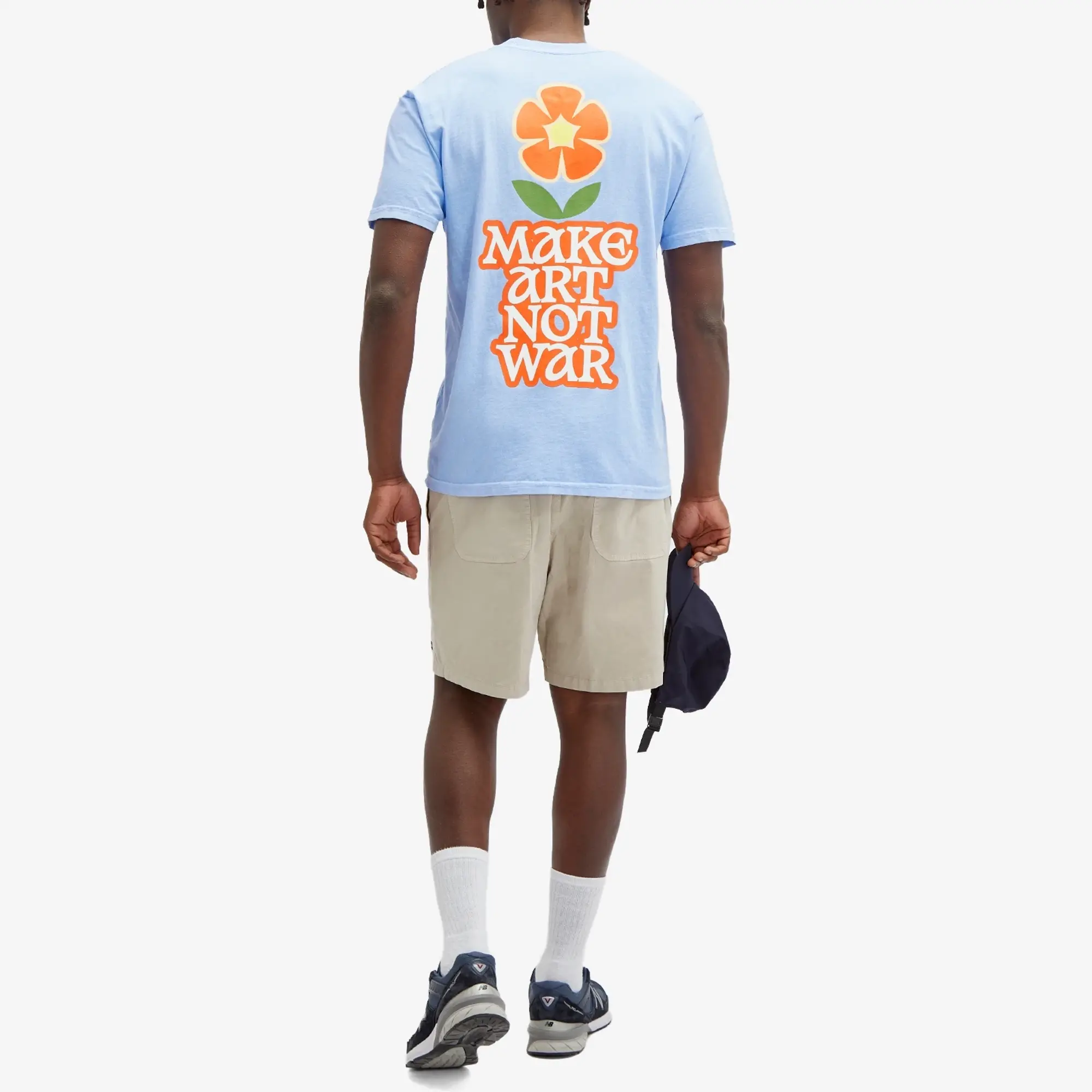 Obey Men's Make Art Not War Flower T-Shirt Pigment Hydrangea