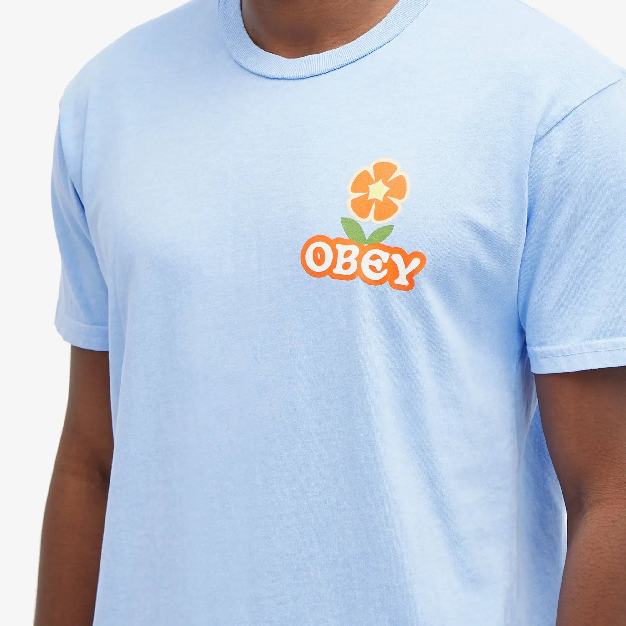 Obey Men's Make Art Not War Flower T-Shirt Pigment Hydrangea
