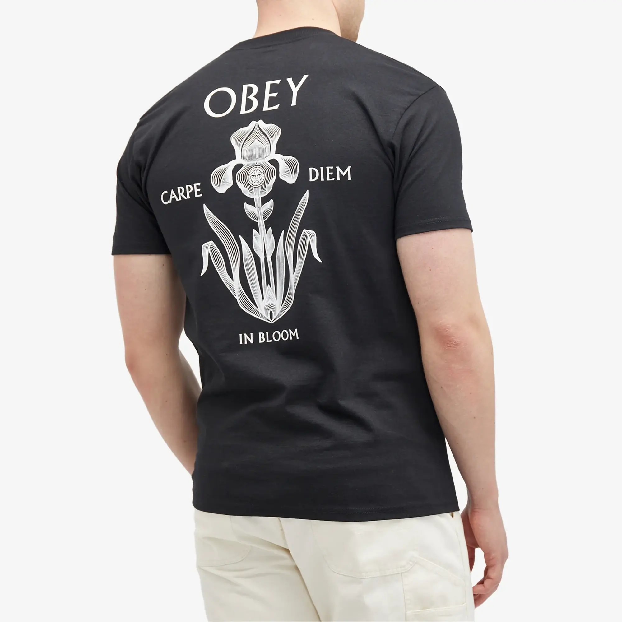 Obey Men's Iris In Bloom T-Shirt Black