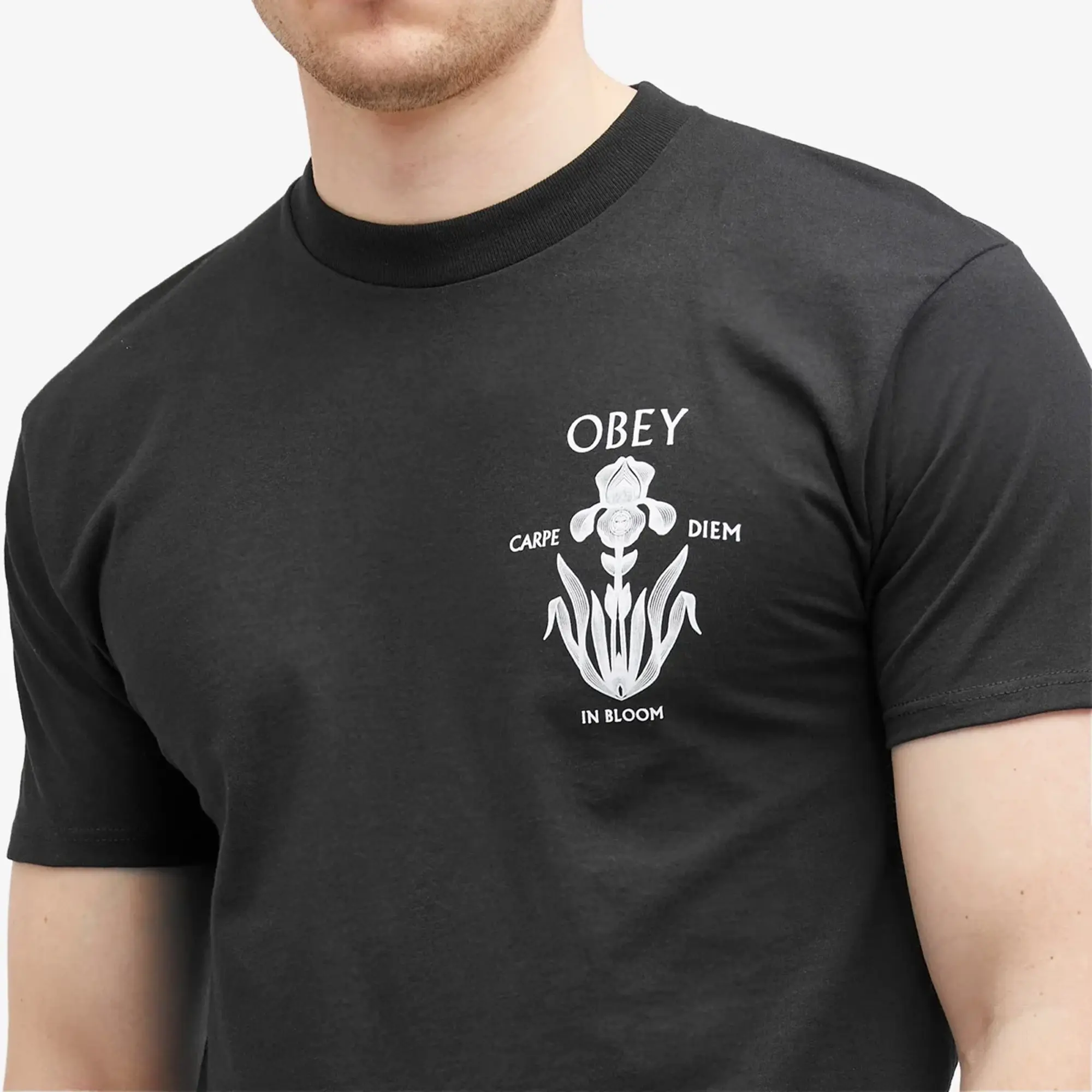 Obey Men's Iris In Bloom T-Shirt Black