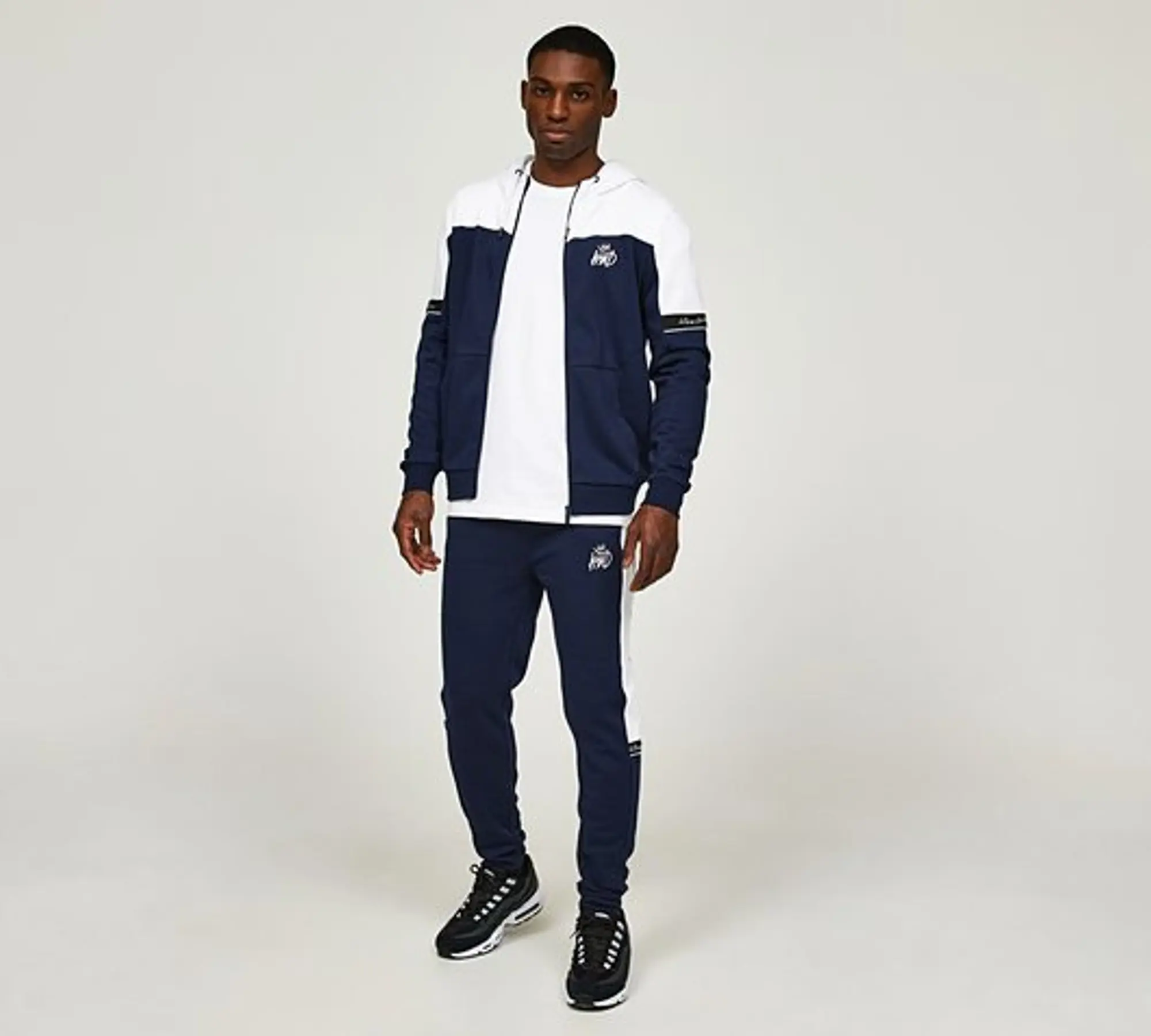 Kings Will Dream Teso Zip Through Hoodie Tracksuit Navy White KWD 2850 NVY WHTE FOOTY.COM