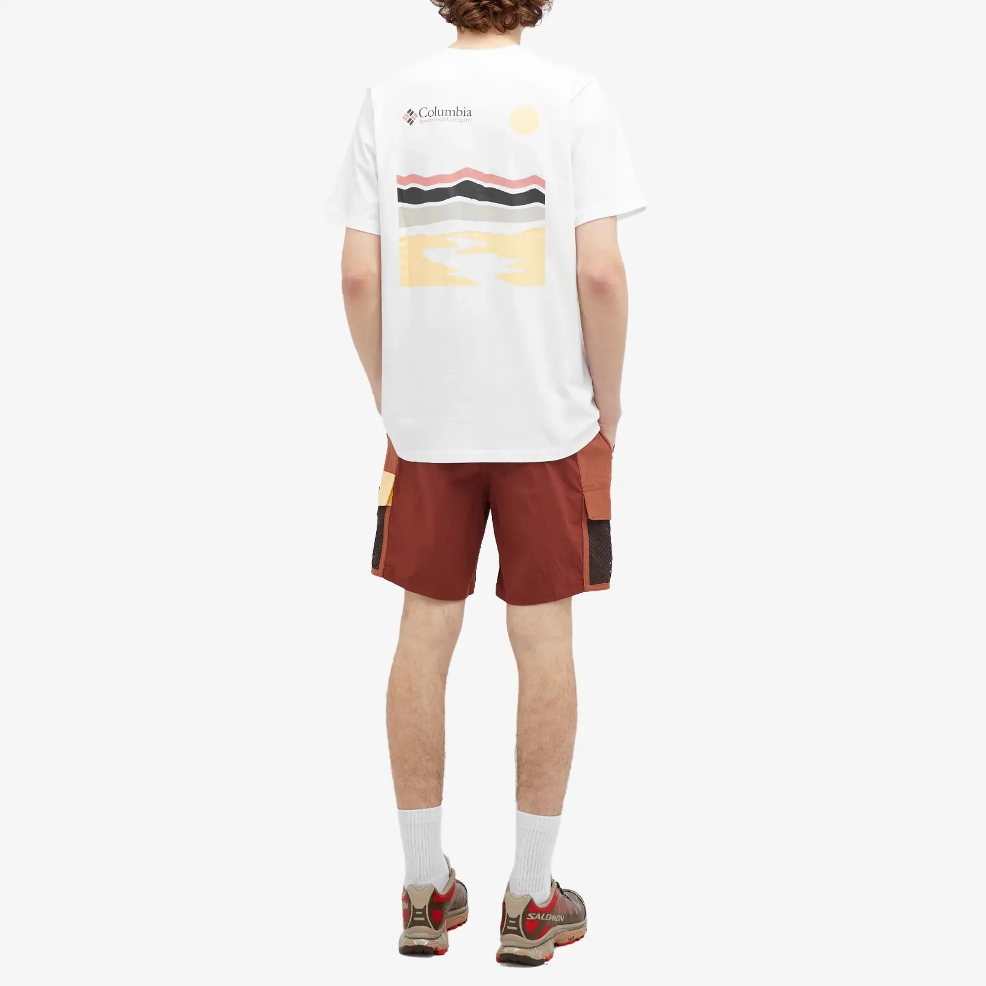 Columbia Explorers Canyon Mountain Back Print T-Shirt In White