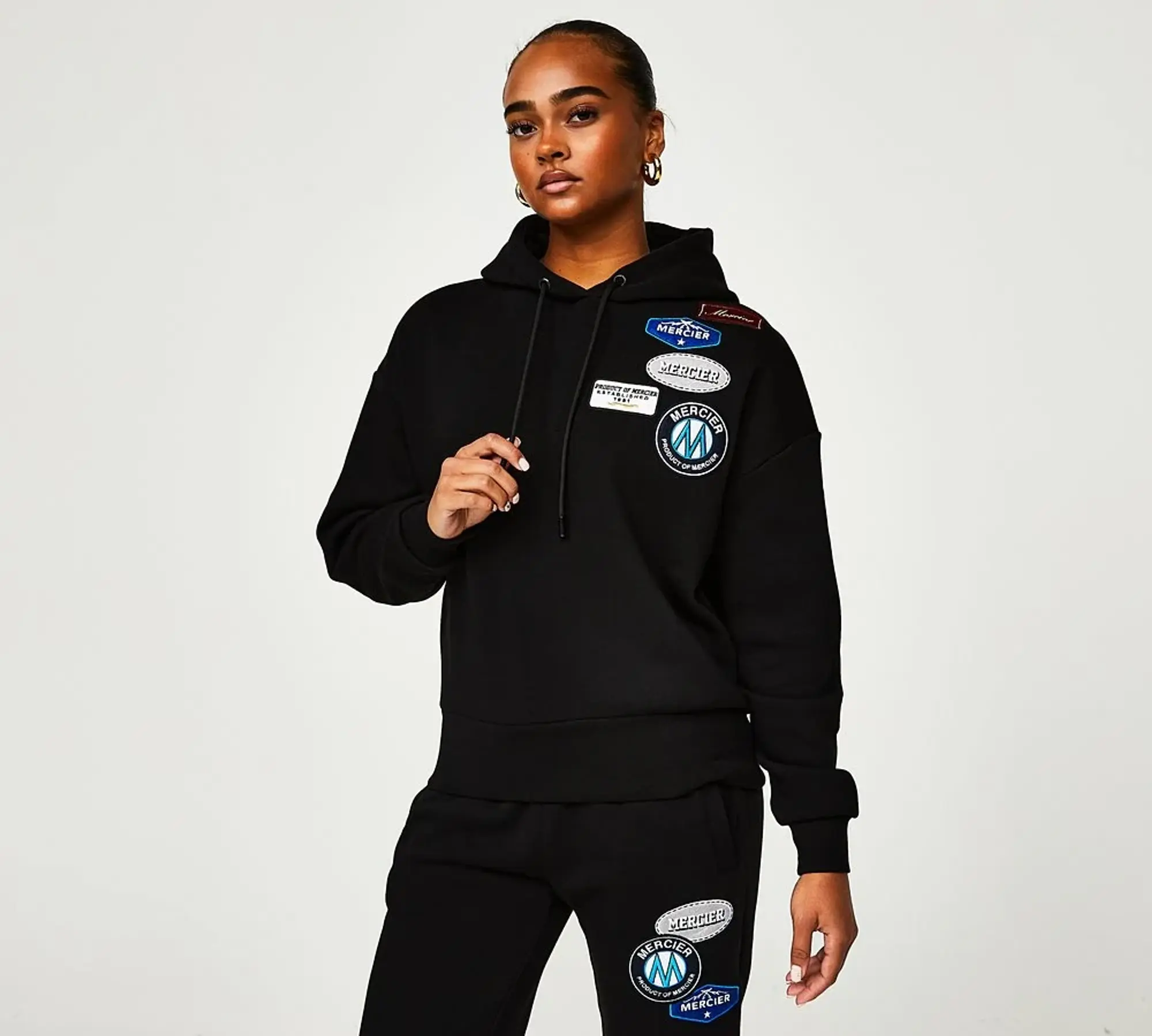 Mercier Womens Original Badge Hoodie - Black - Size M - Black