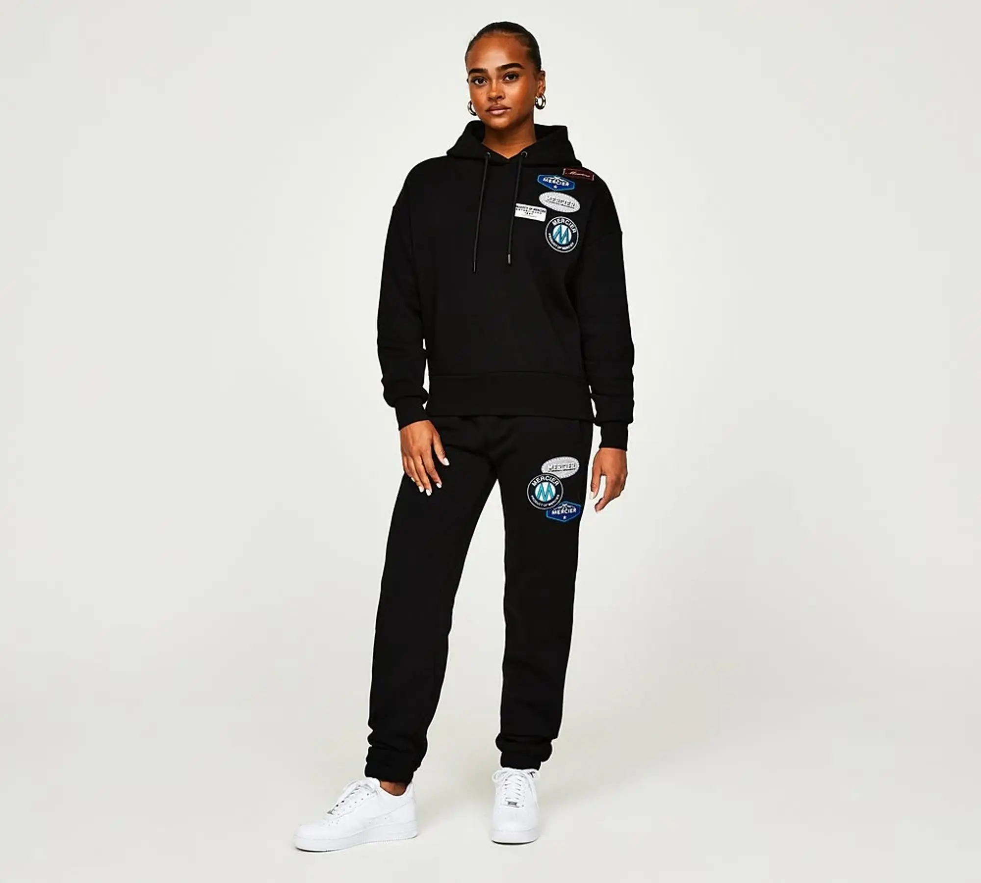 Mercier Womens Original Badge Hoodie - Black - Size M - Black