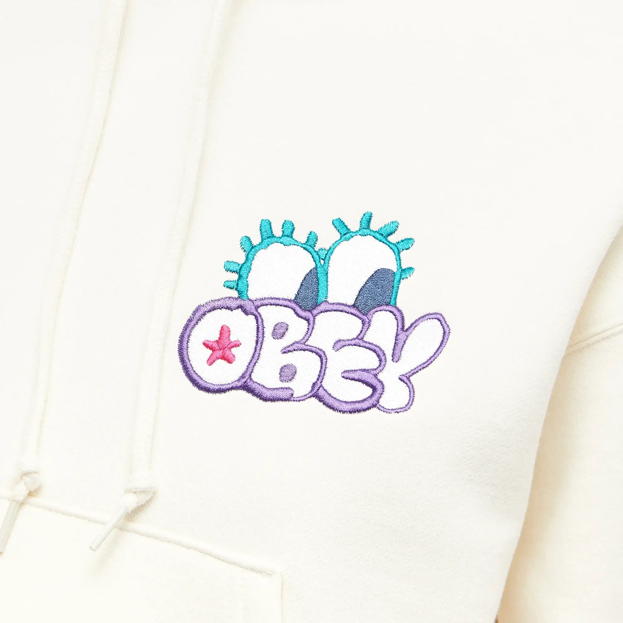 Obey Women's Big Eyes Crop Hoodie Unbleached