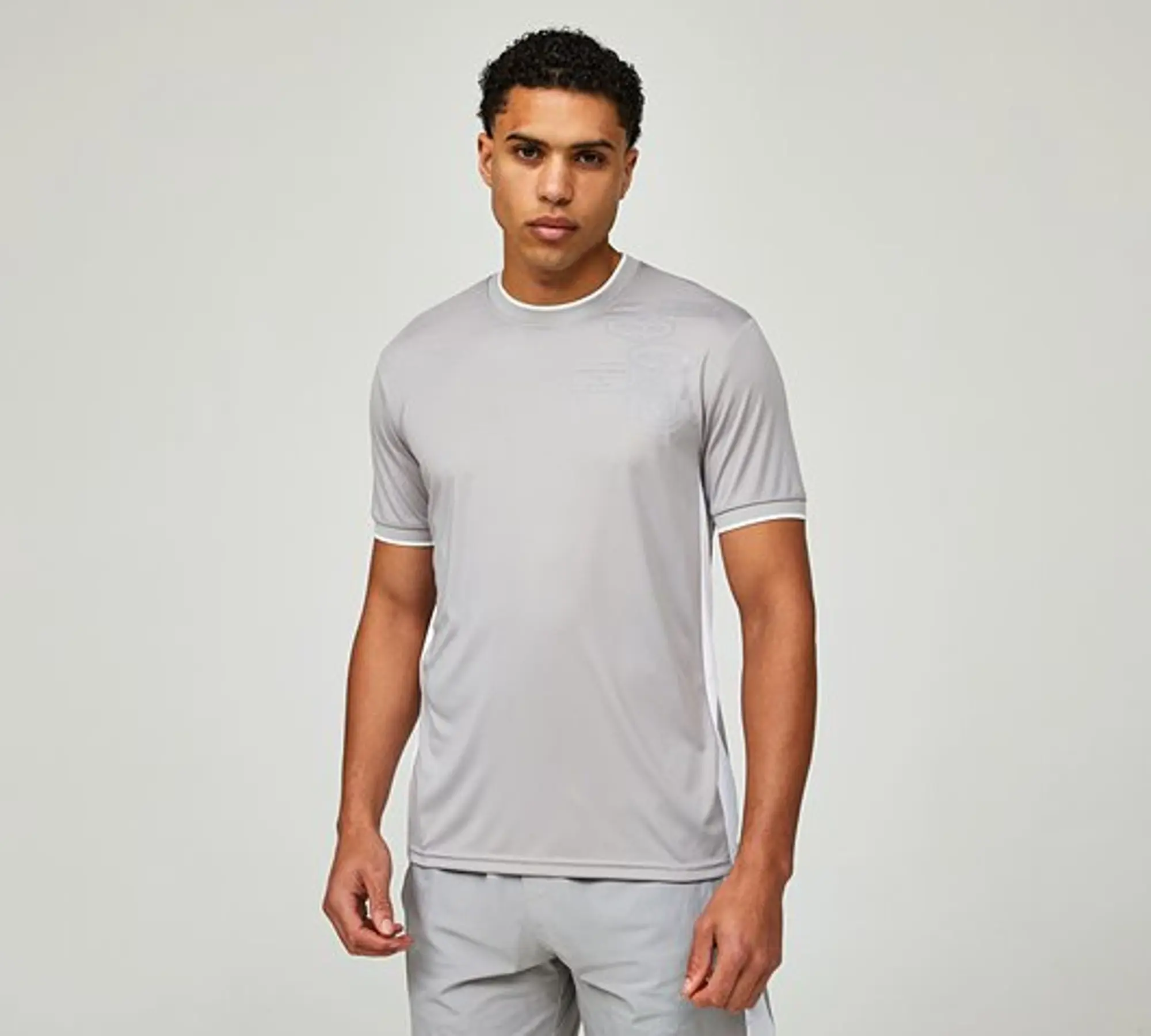 Mercier Contrast Badge Sport T-Shirt - Grey - Size L - Grey