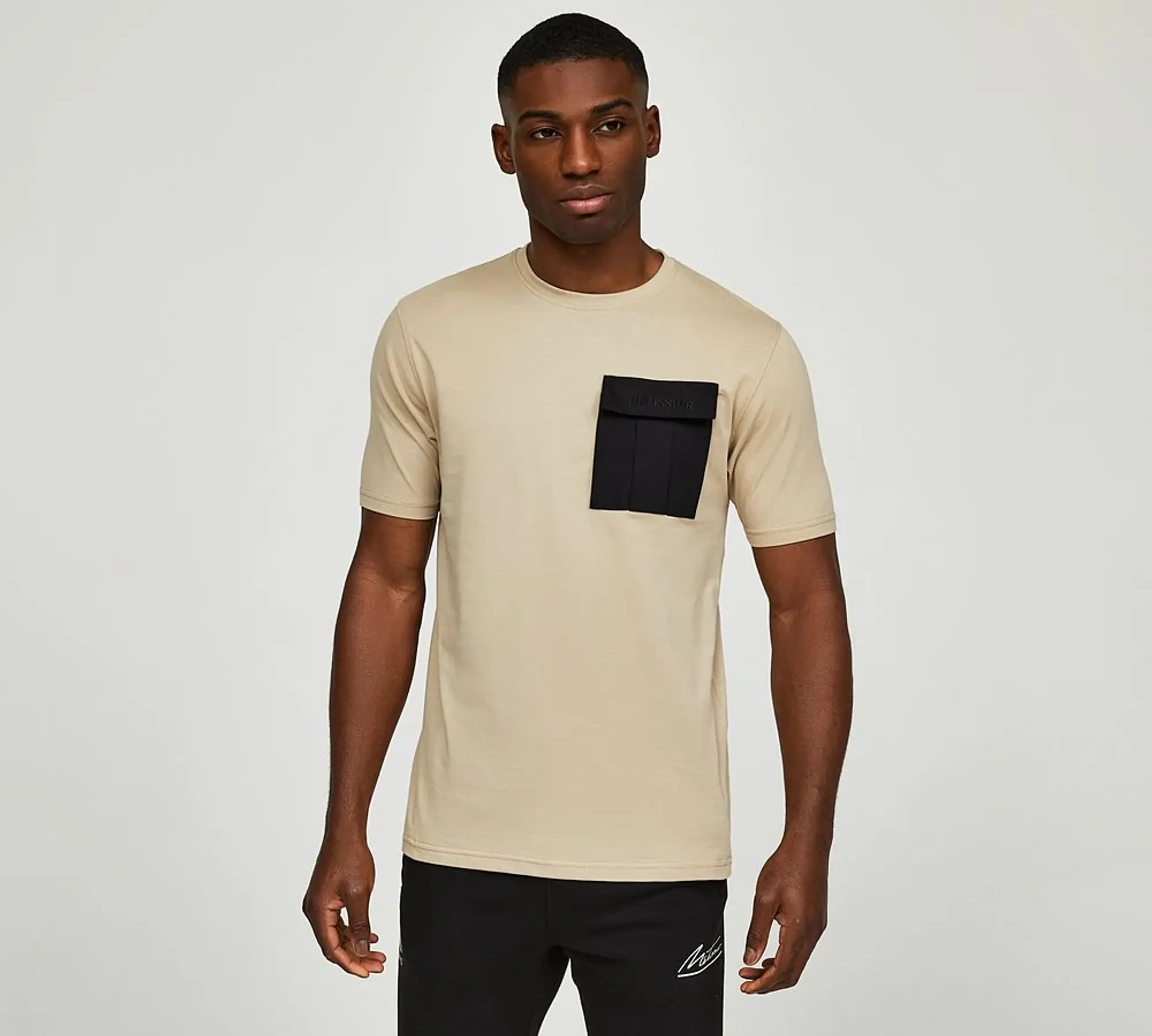 Métissier Levin Woven Pocket T-Shirt - Feather Grey