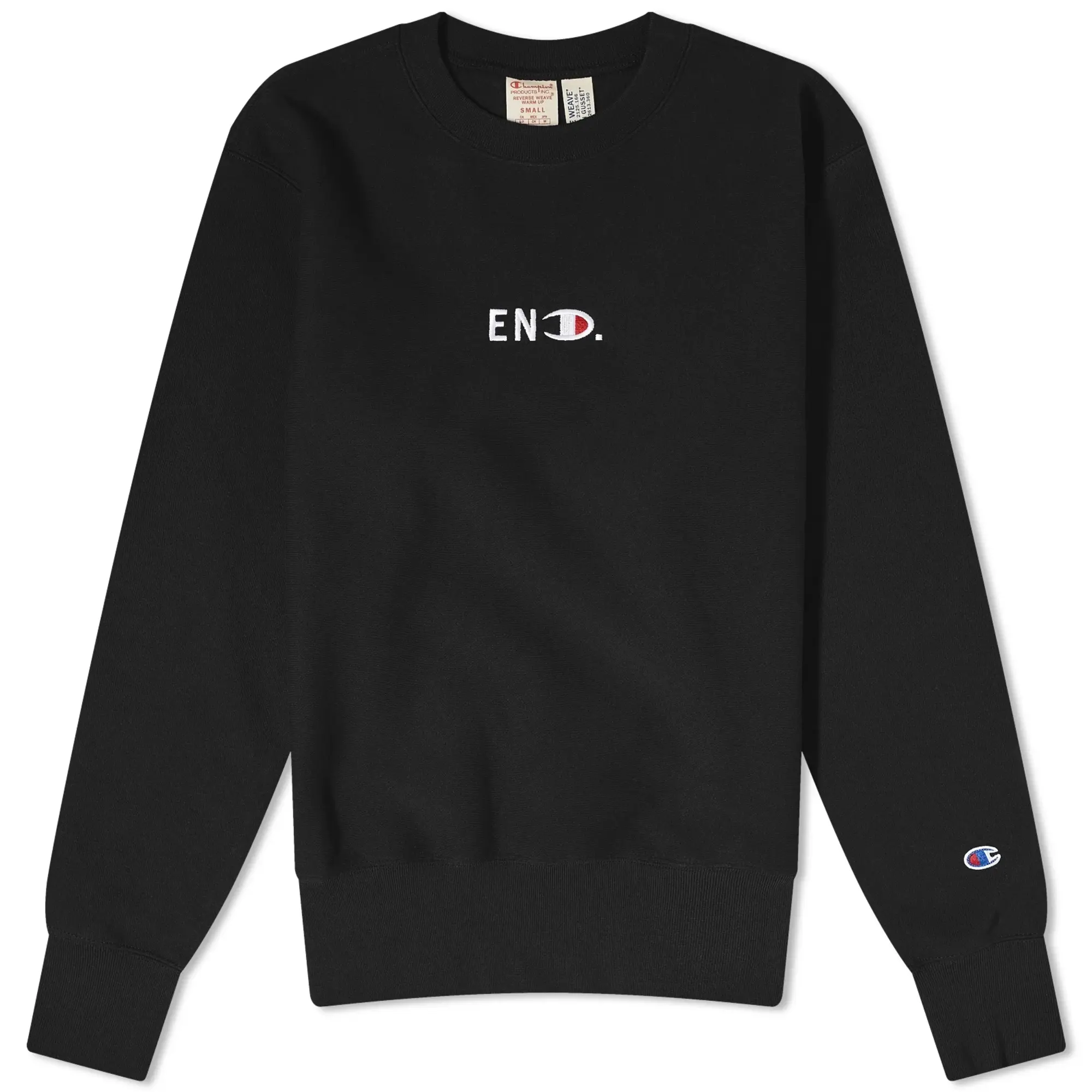 END. x Champion Reverse Weave Crew Sweat Black