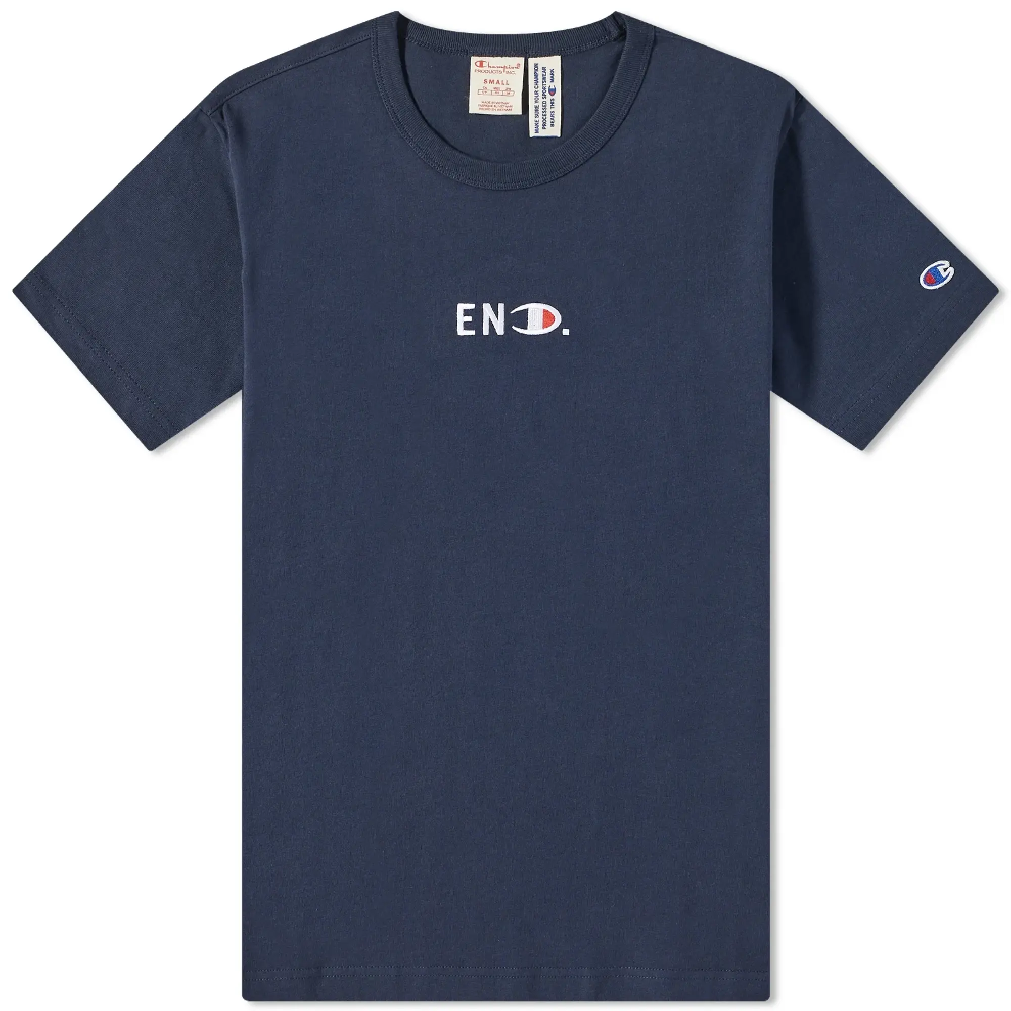 END. x Champion Reverse Weave T-Shirt Navy