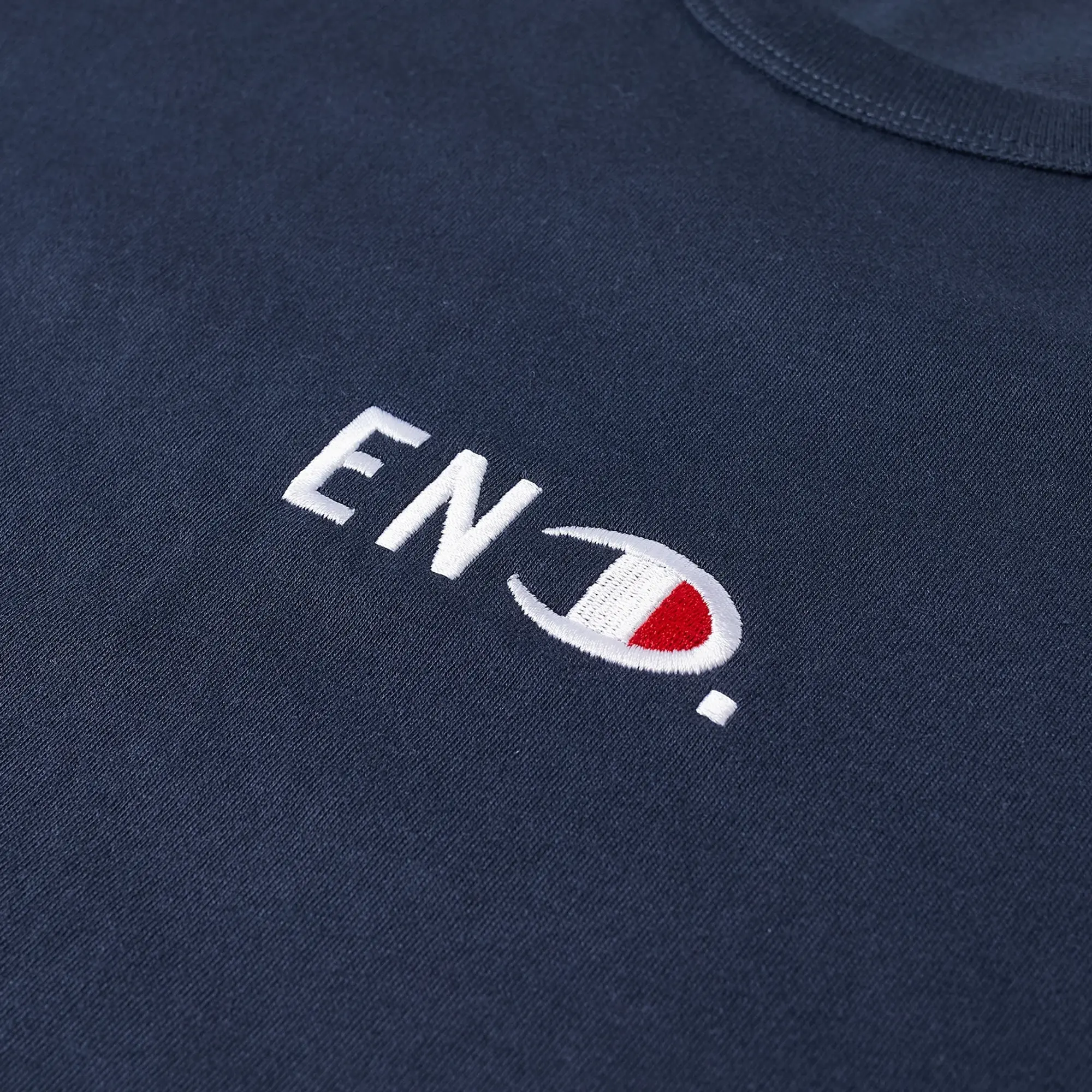 END. x Champion Reverse Weave T-Shirt Navy