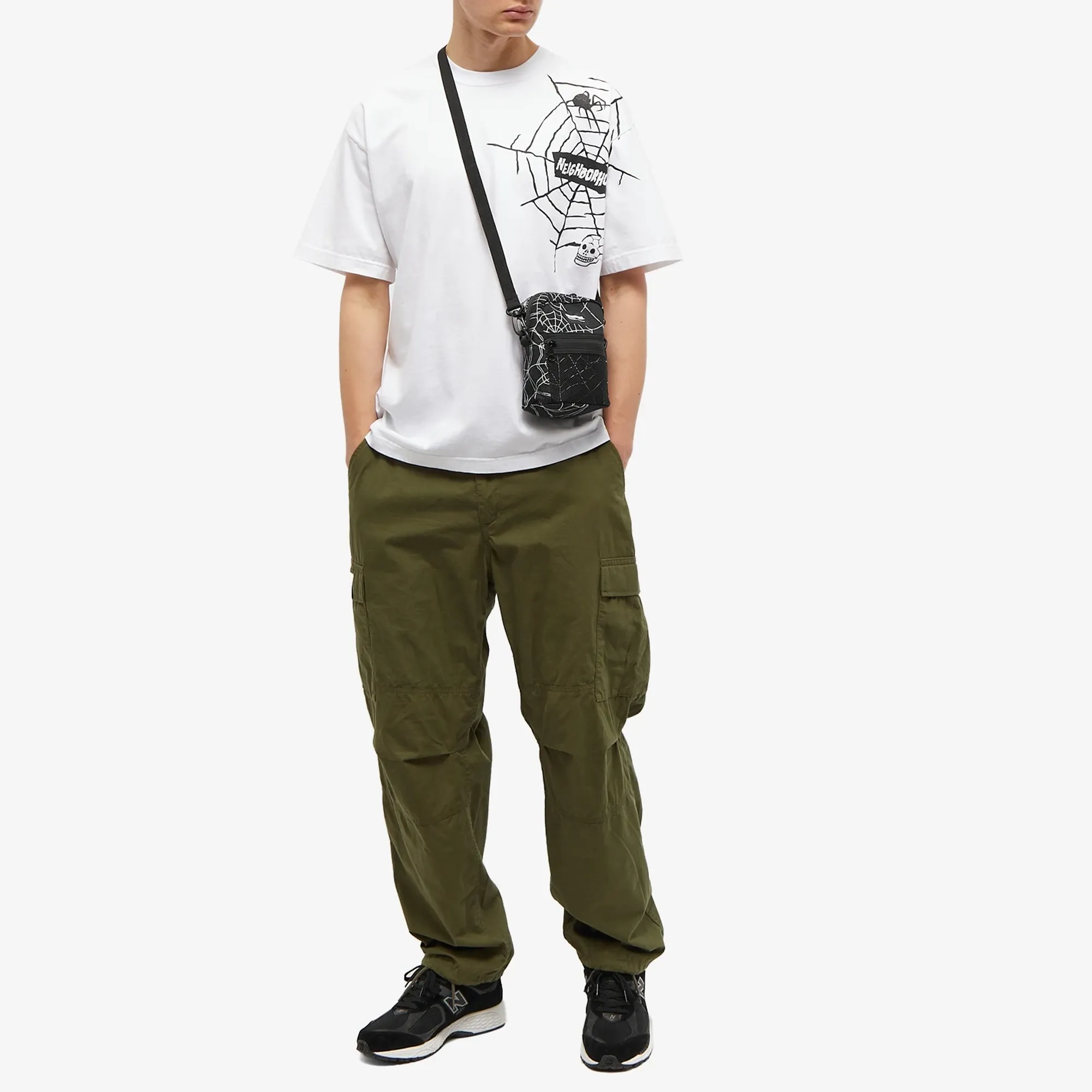 Neighborhood Men\u0027s Spiderweb Shoulder Bag Black | 231TQNH 