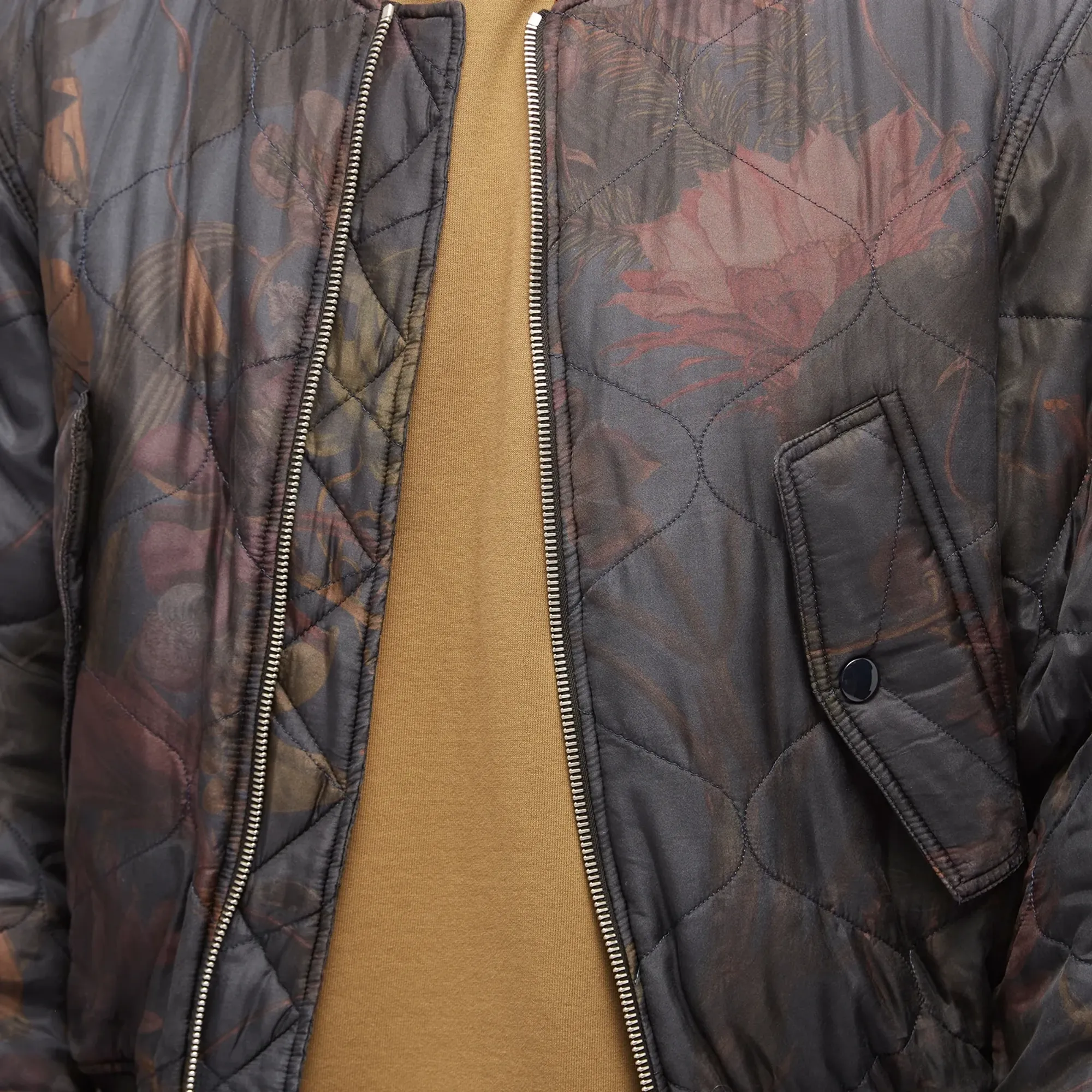 Dries Van Noten Men's Verso Floral Print Bomber Jacket Navy | 232