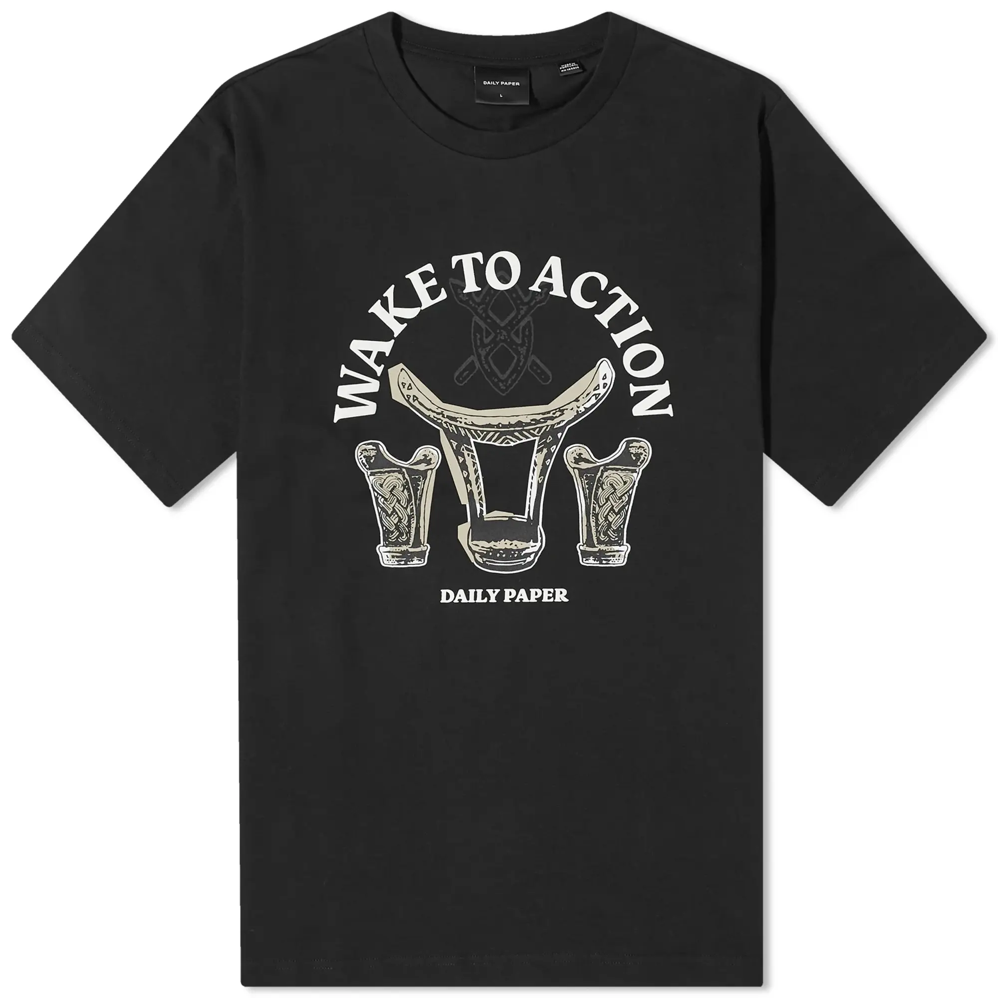 Tシャツ・カットソー DAILY PAPER Men T Shirts RIVO 2321203 BLACK Black Daily Paper Men's Rivo T-Shirt Black | 2321203 | FOOTY.COM