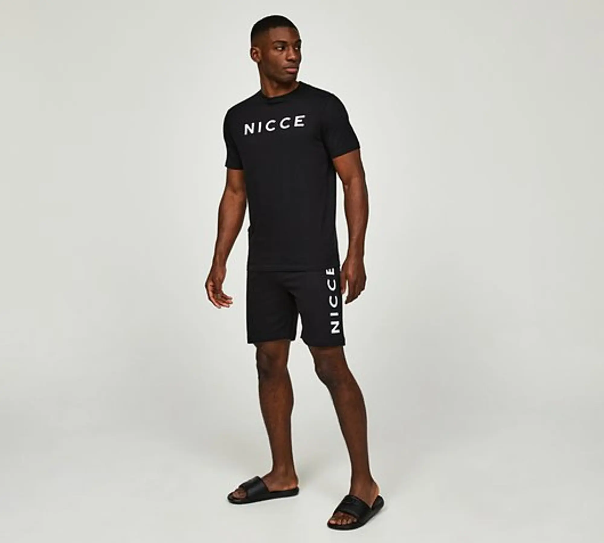 Nicce Rowan T-Shirt and Short Set - Black - Size XL - Black