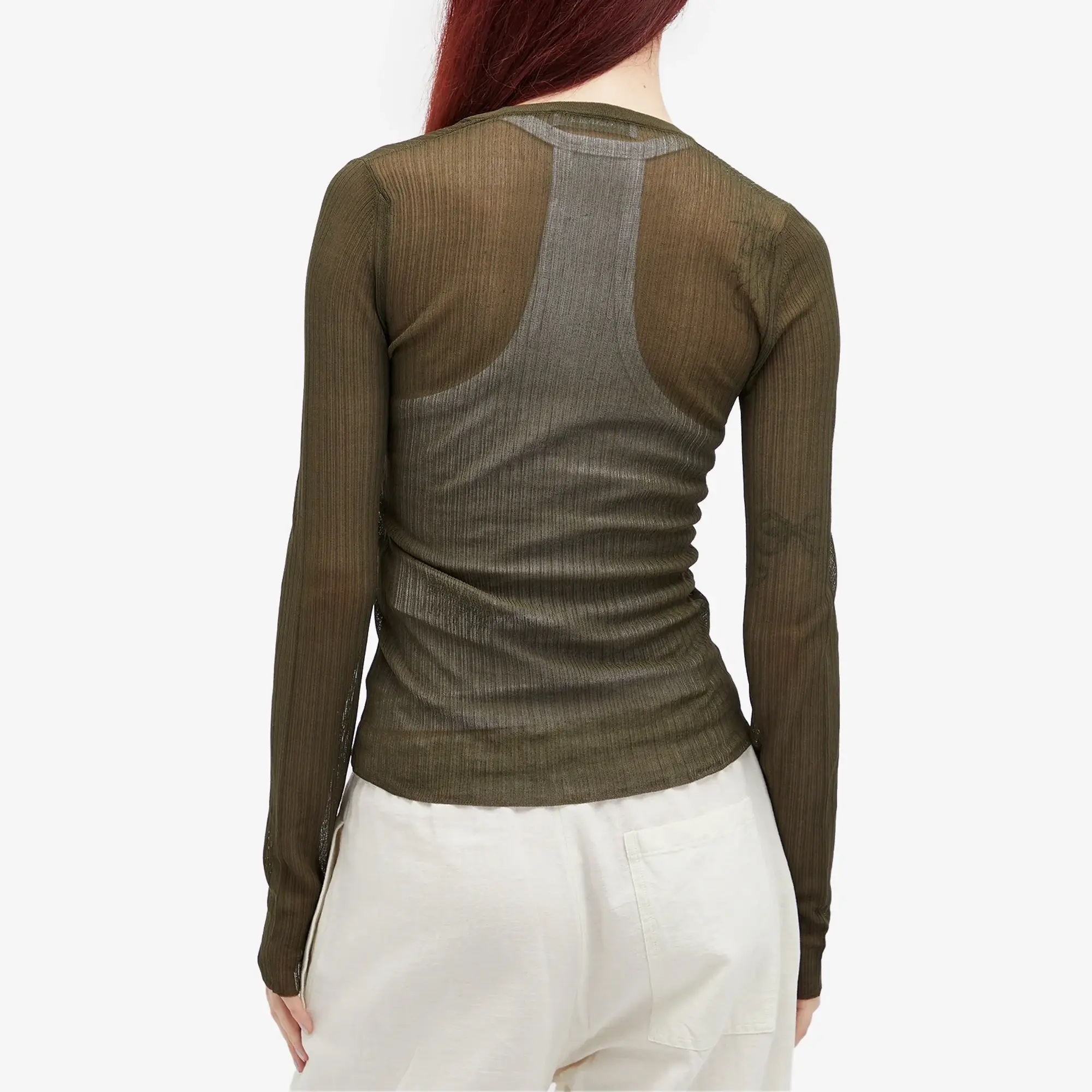 Max Mara Women's Saggina V Neck Long Sleeve Top Green