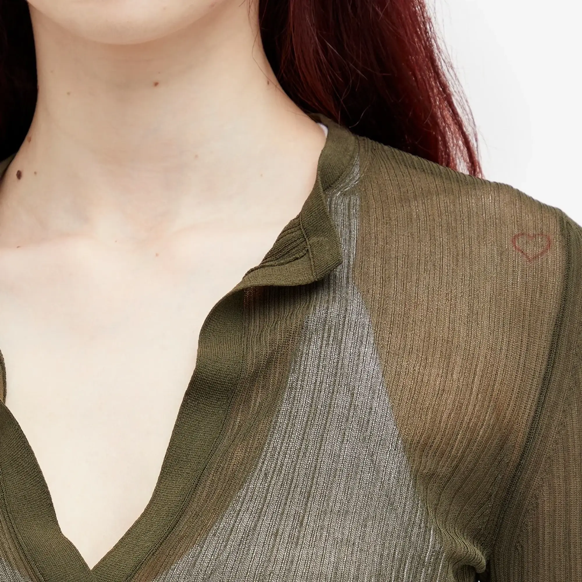 Max Mara Women's Saggina V Neck Long Sleeve Top Green