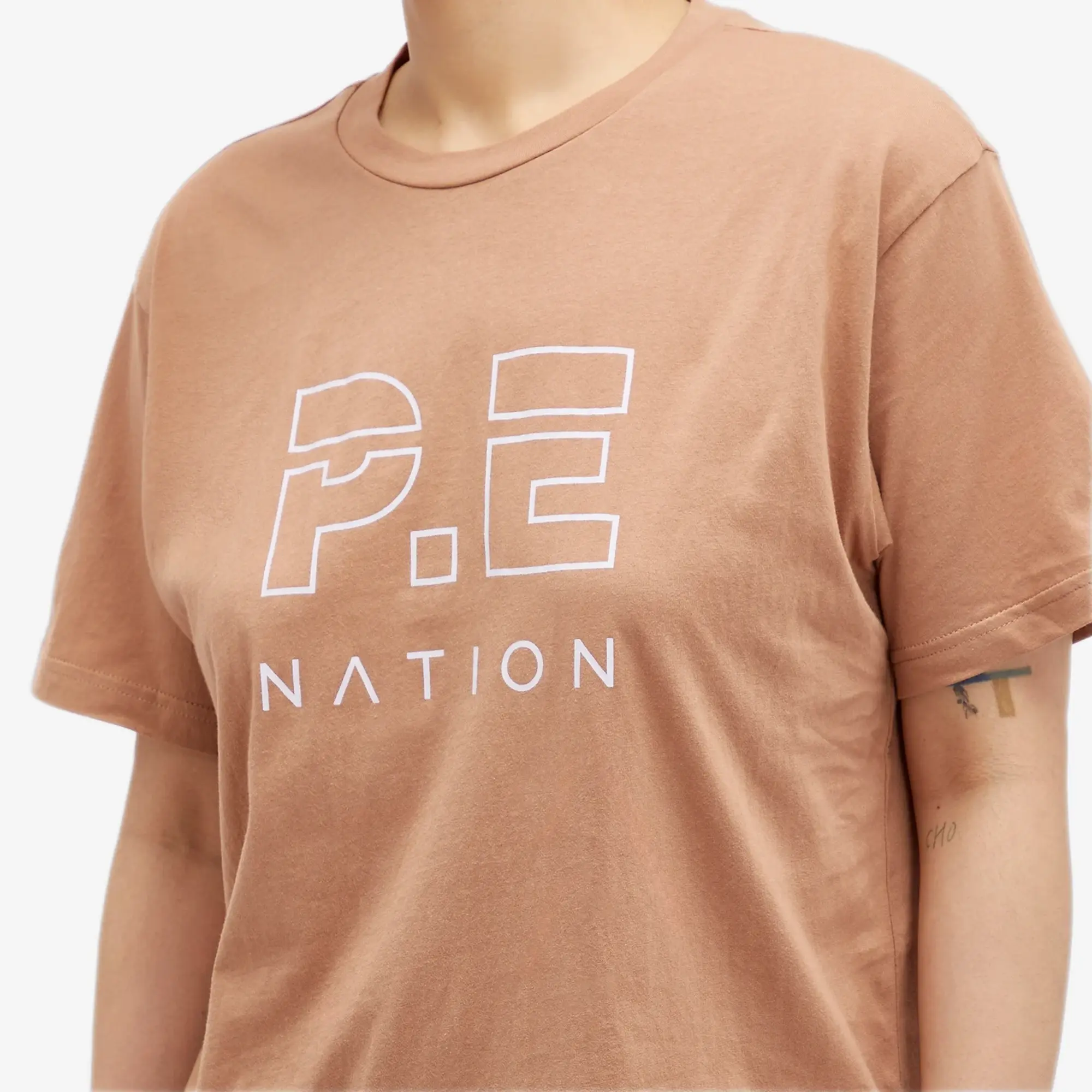 P.E Nation Women's Heads Up Logo T-Shirt Camel