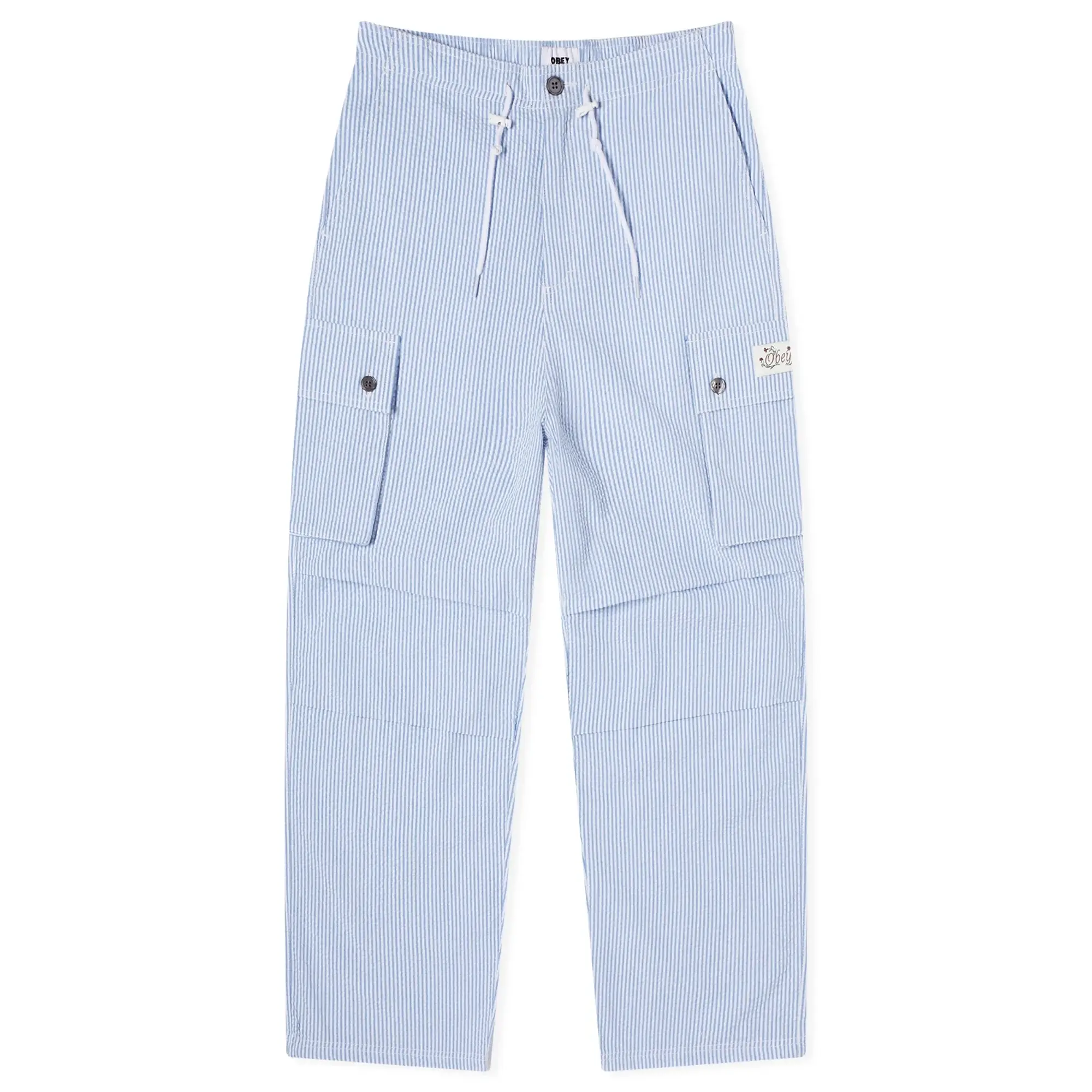 Obey Women's Shay Cargo Trouser in Stripe Blue Multi
