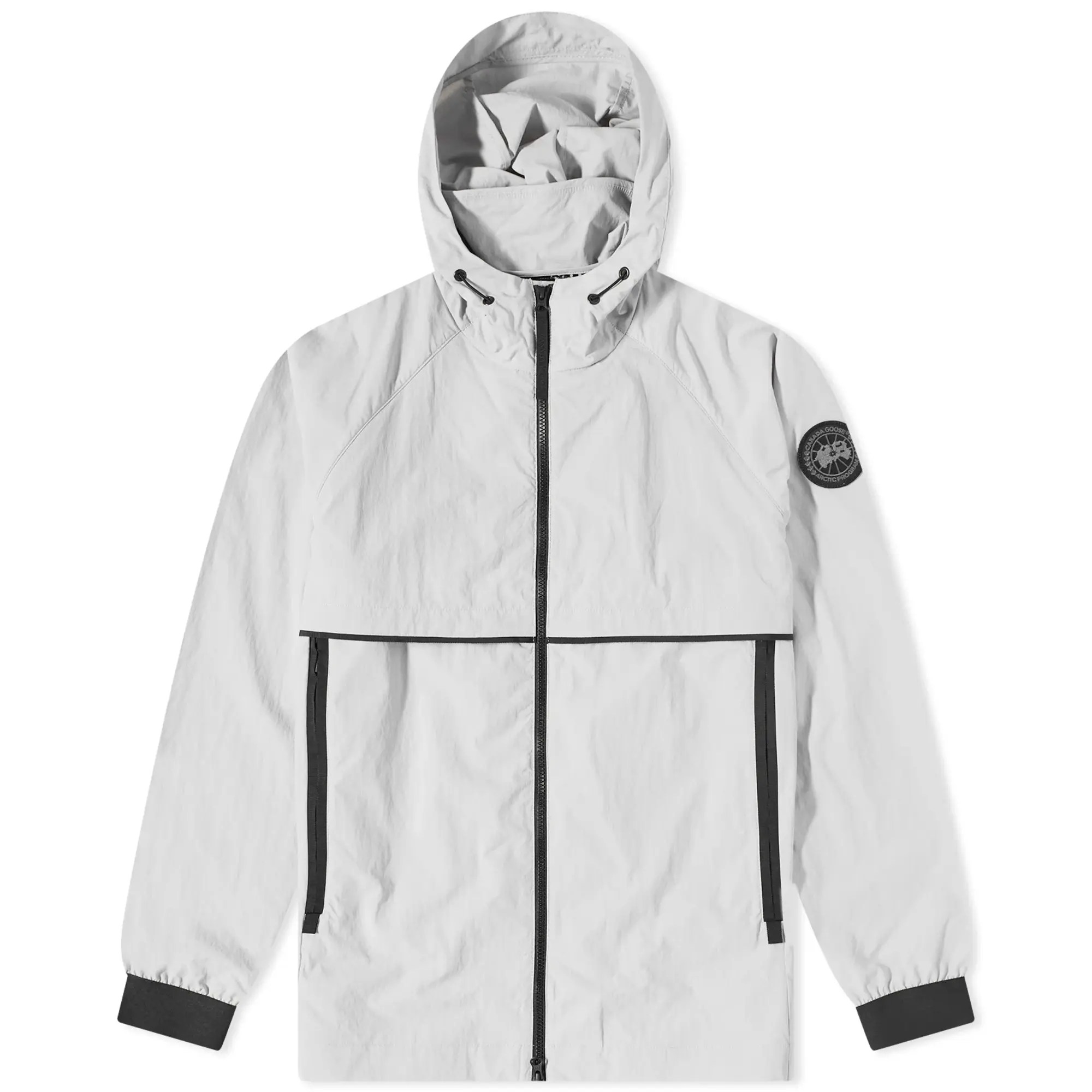 Canada Goose Men's Black Disc Faber Wind Hoodie Silver Birch