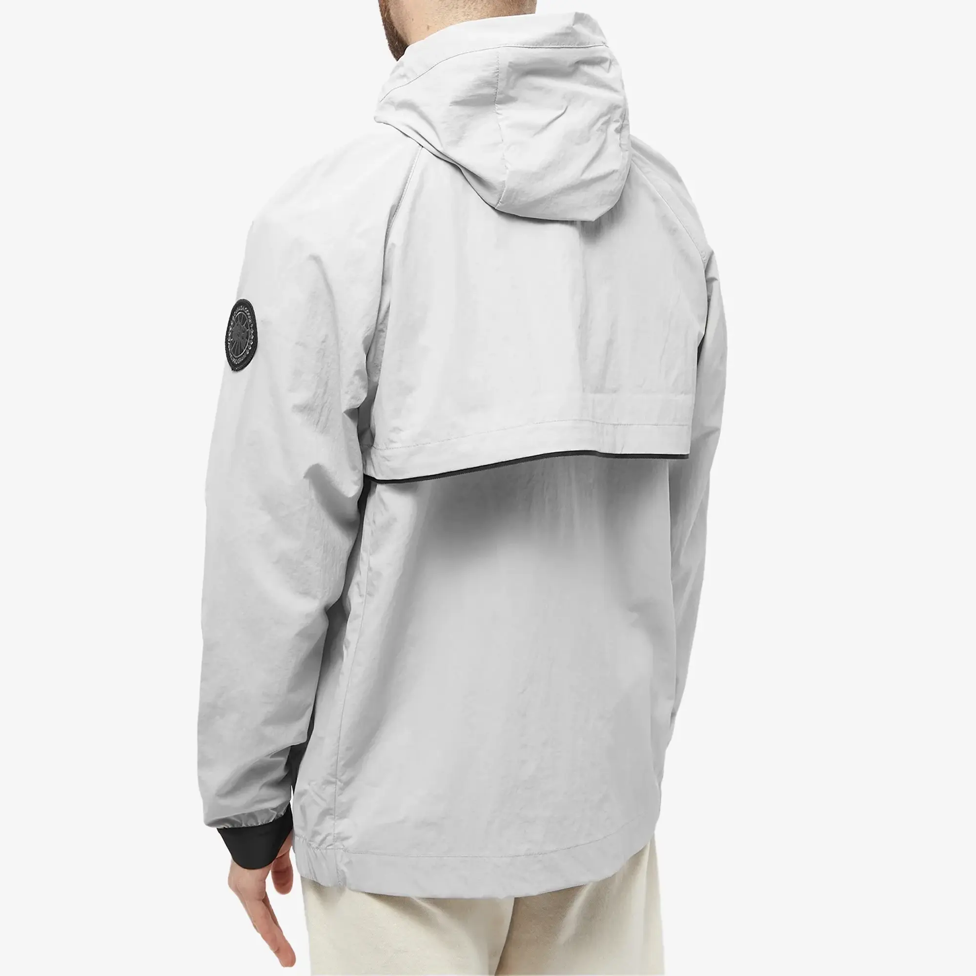 Canada Goose Men's Black Disc Faber Wind Hoodie Silver Birch