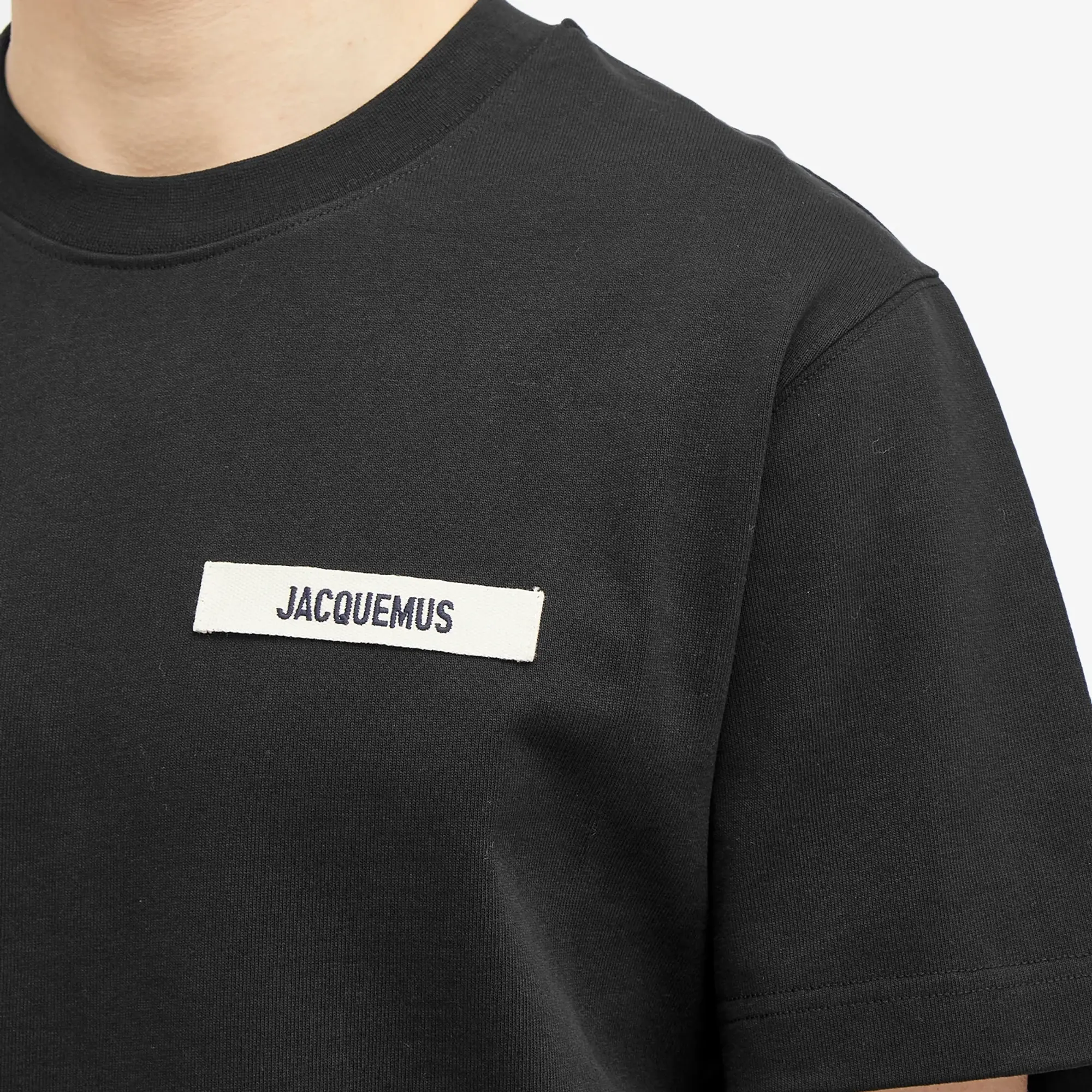 Jacquemus Men's Gros Grain Logo T-Shirt Black