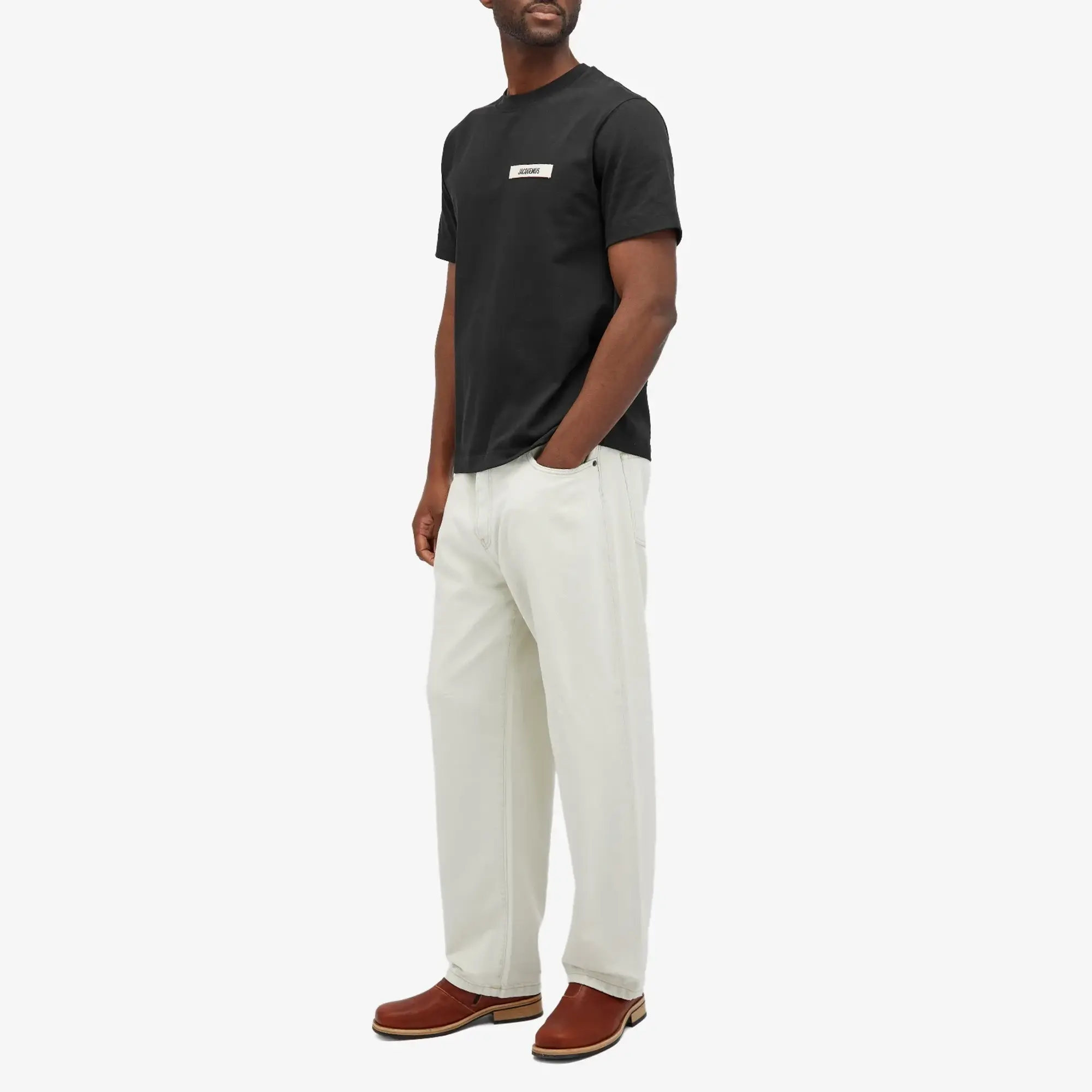 Jacquemus Men's Gros Grain Logo T-Shirt Black