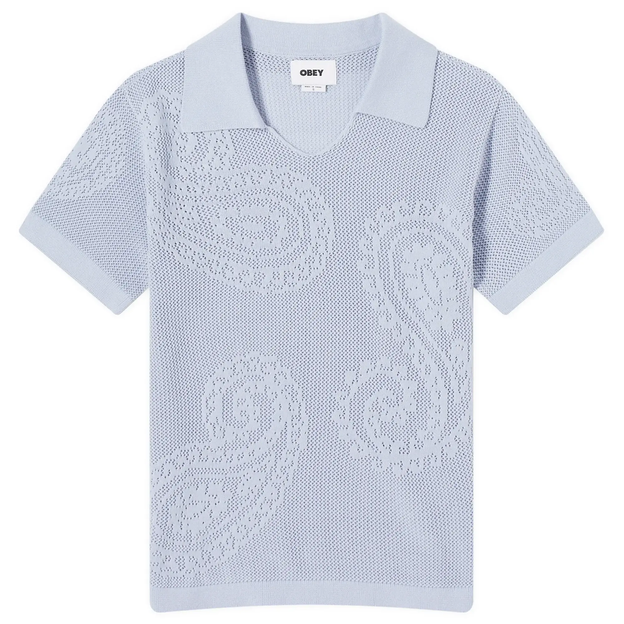Obey Women's Briana Open Knit Shirt Hydrangea