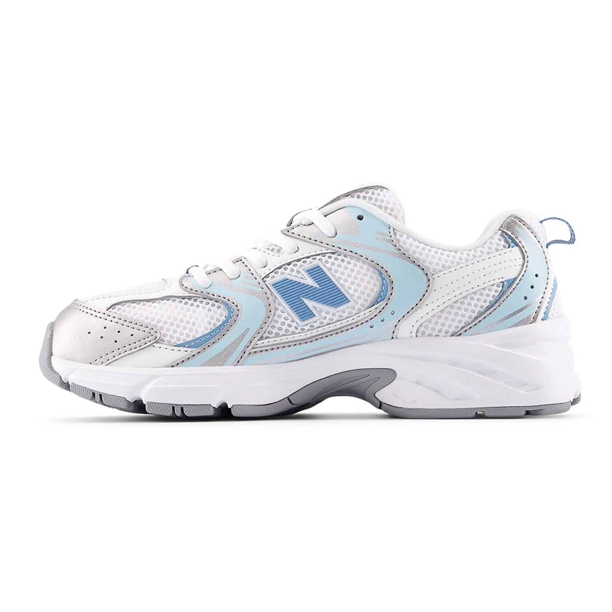 New Balance Kids' 530 Bungee in White/Blue/Grey Synthetic