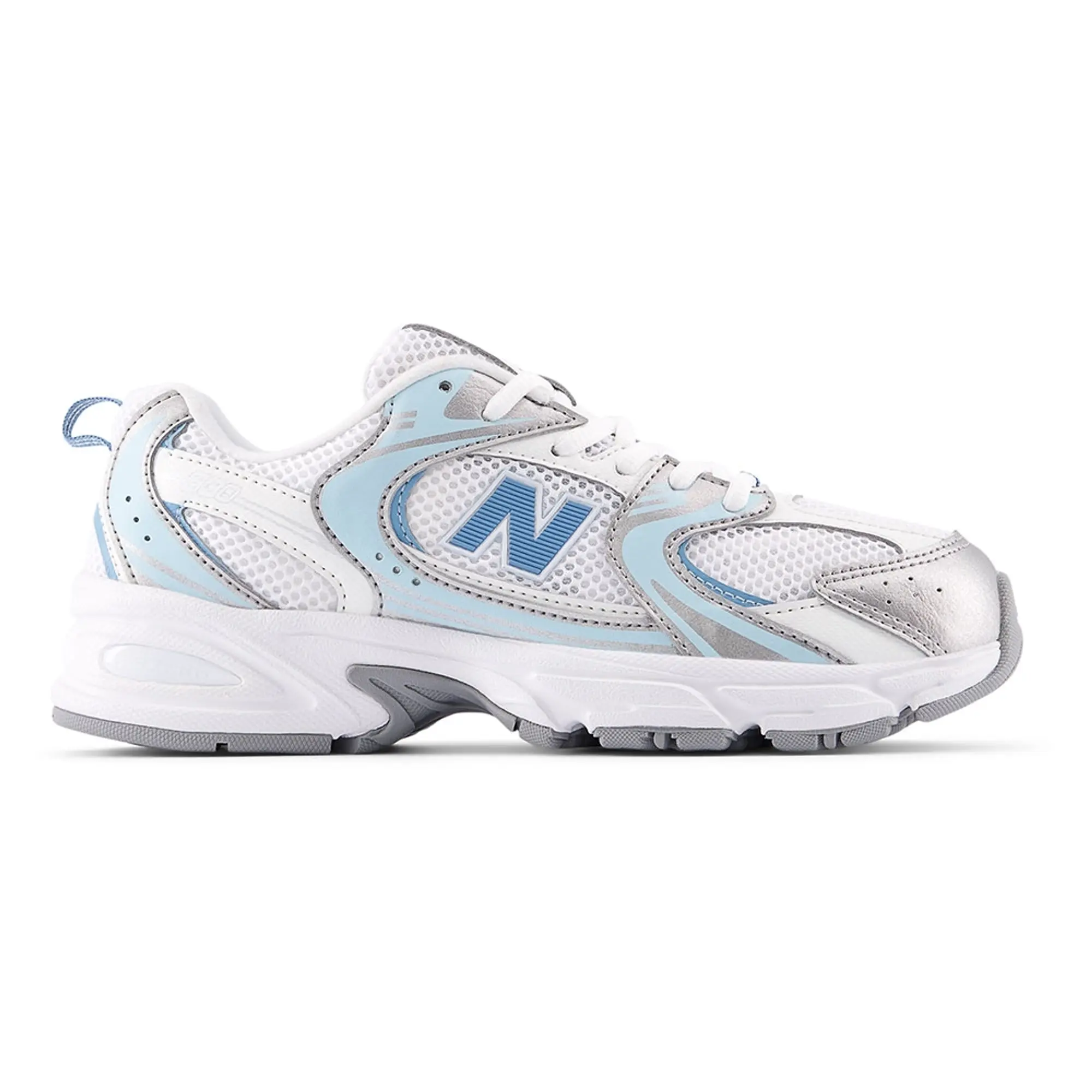 New Balance Kids' 530 Bungee in White/Blue/Grey Synthetic