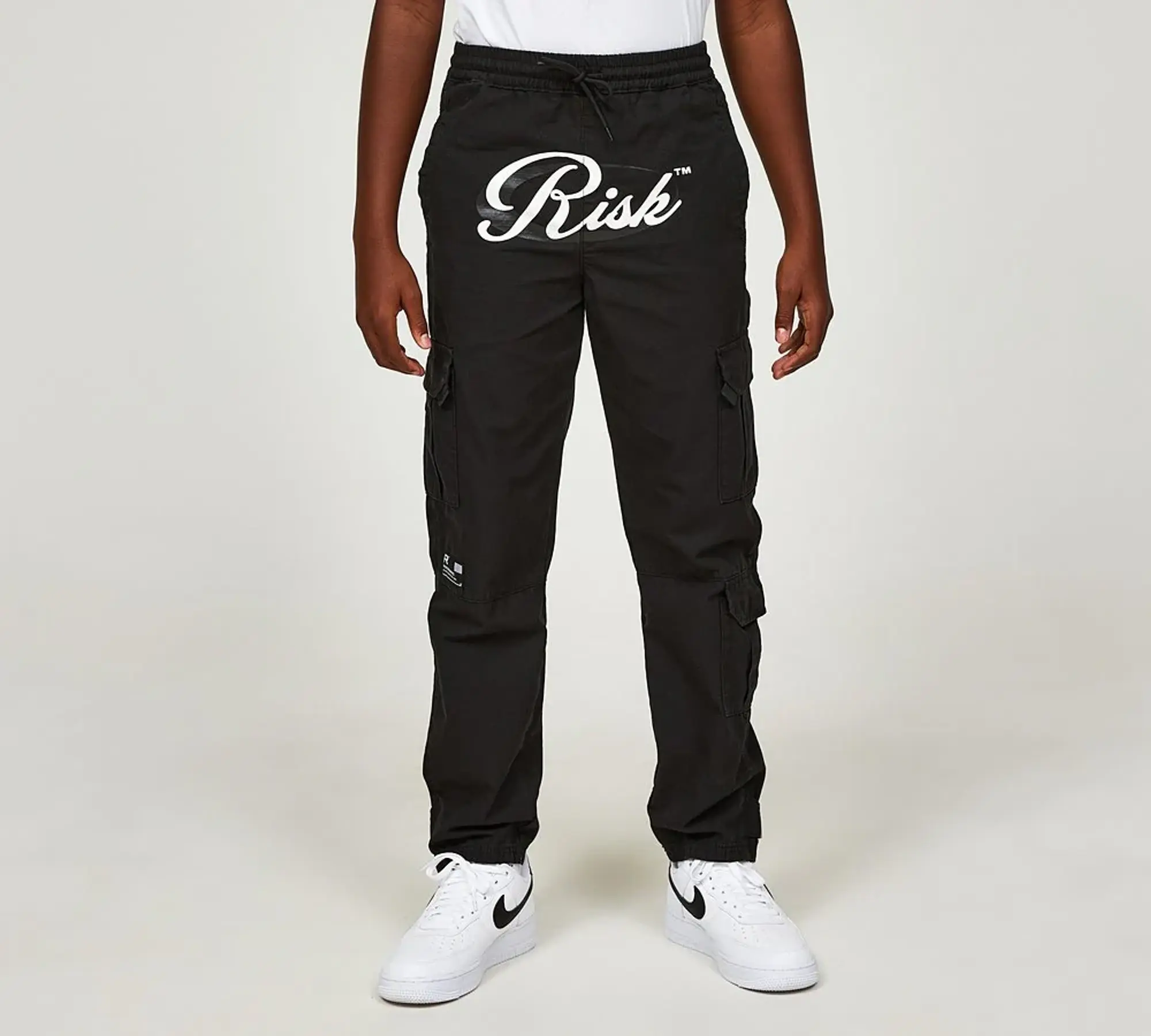 Risk and Reward Junior Control Woven Cotton Cargo Pant - Black - Size L/B - Black