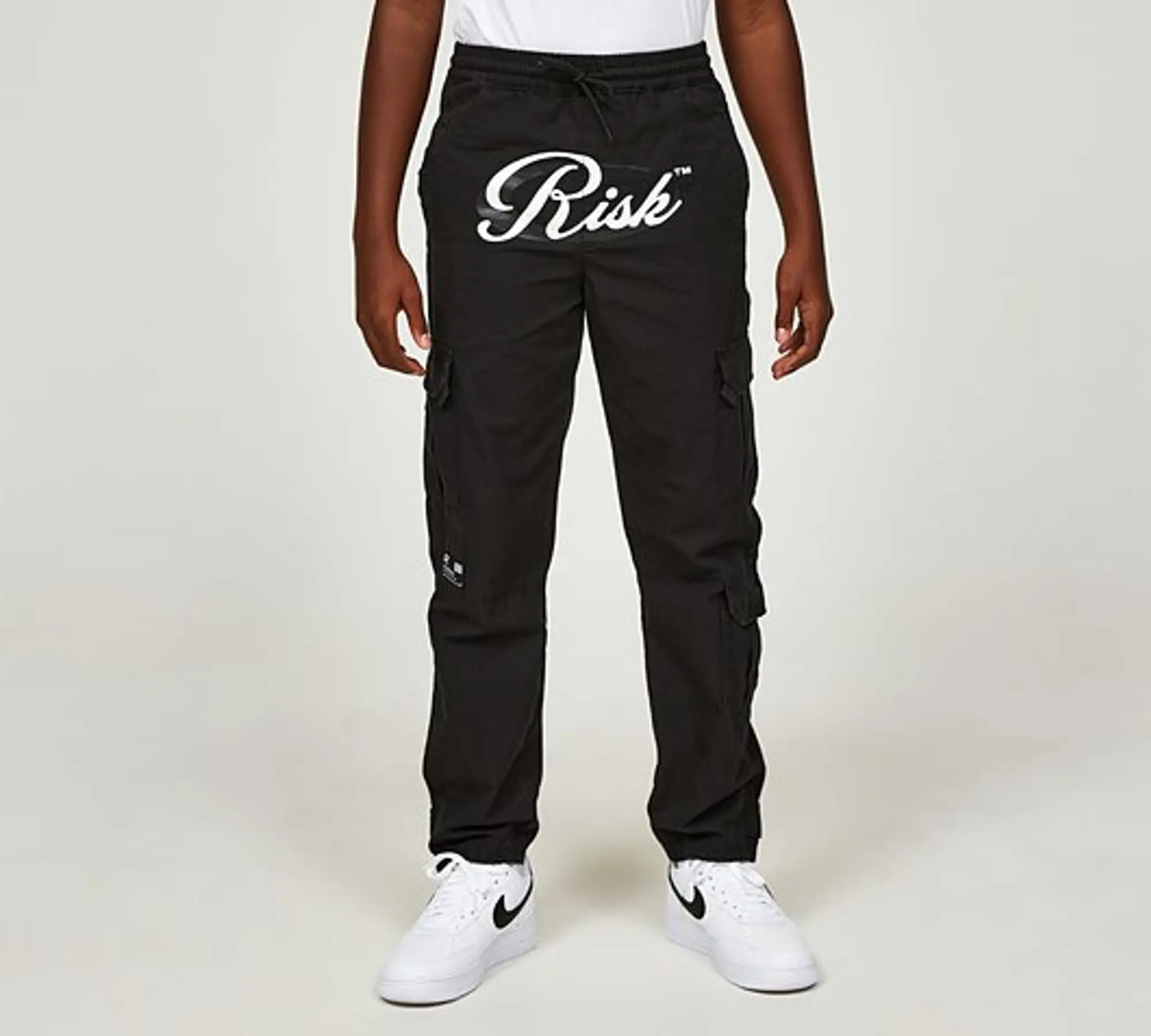 Risk and Reward Junior Control Woven Cotton Cargo Pant - Black - Size L/B - Black