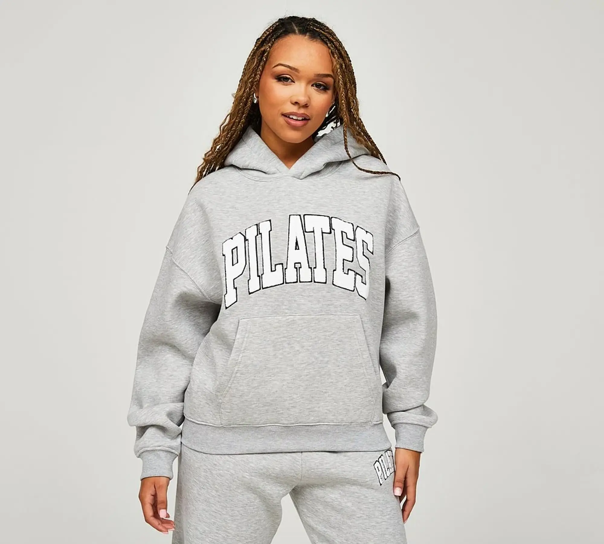 Girl Knows All Womens Pilates Overhead Hoodie - Grey - Size XL - Grey