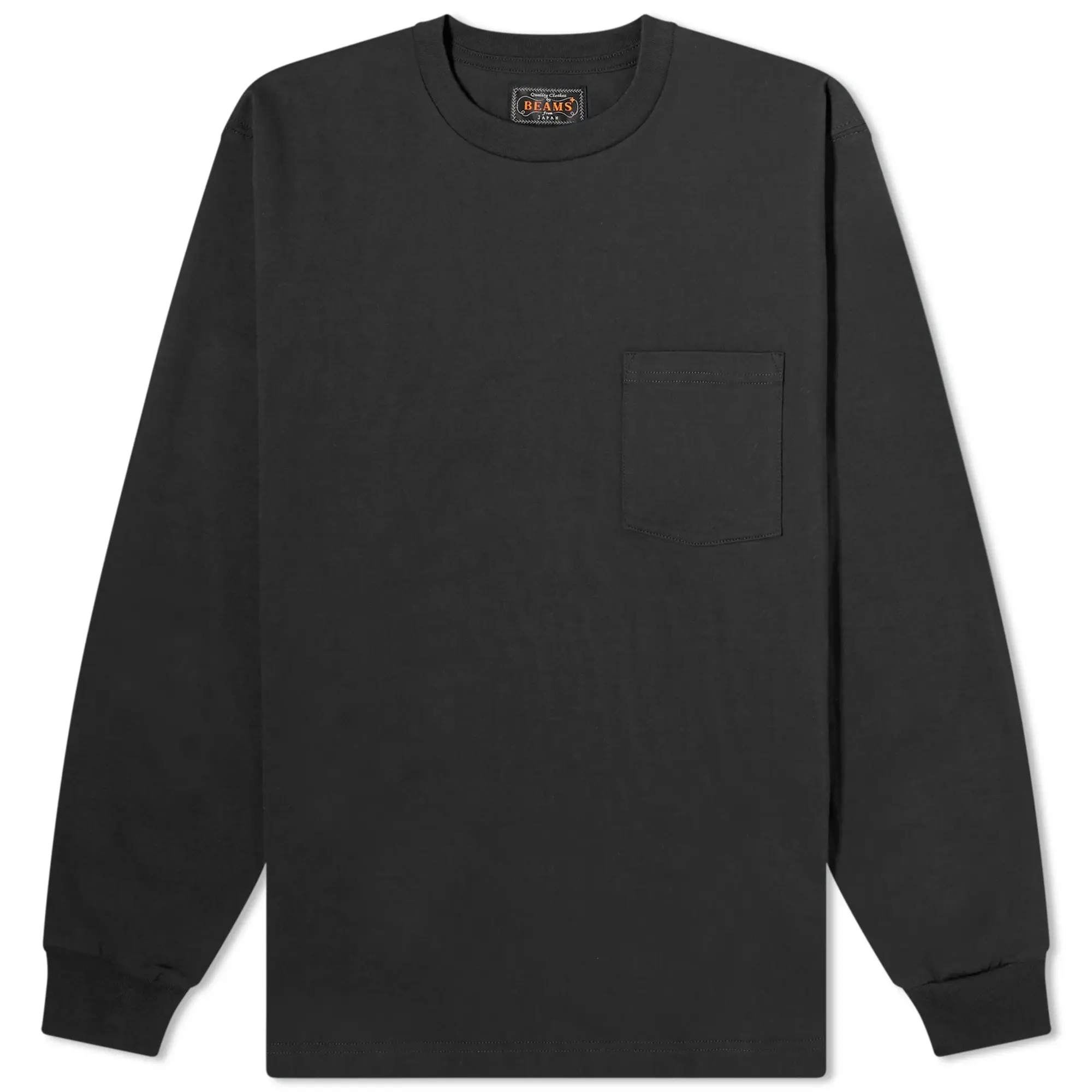 Beams Plus Men's Long Sleeve Pocket T-Shirt Black