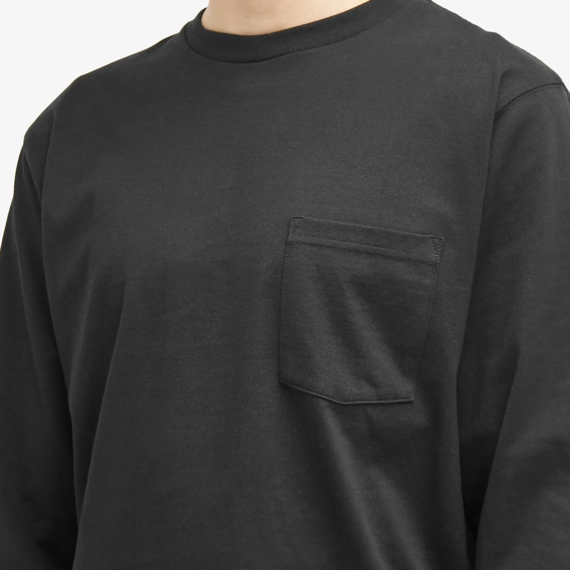 Beams Plus Men's Long Sleeve Pocket T-Shirt Black