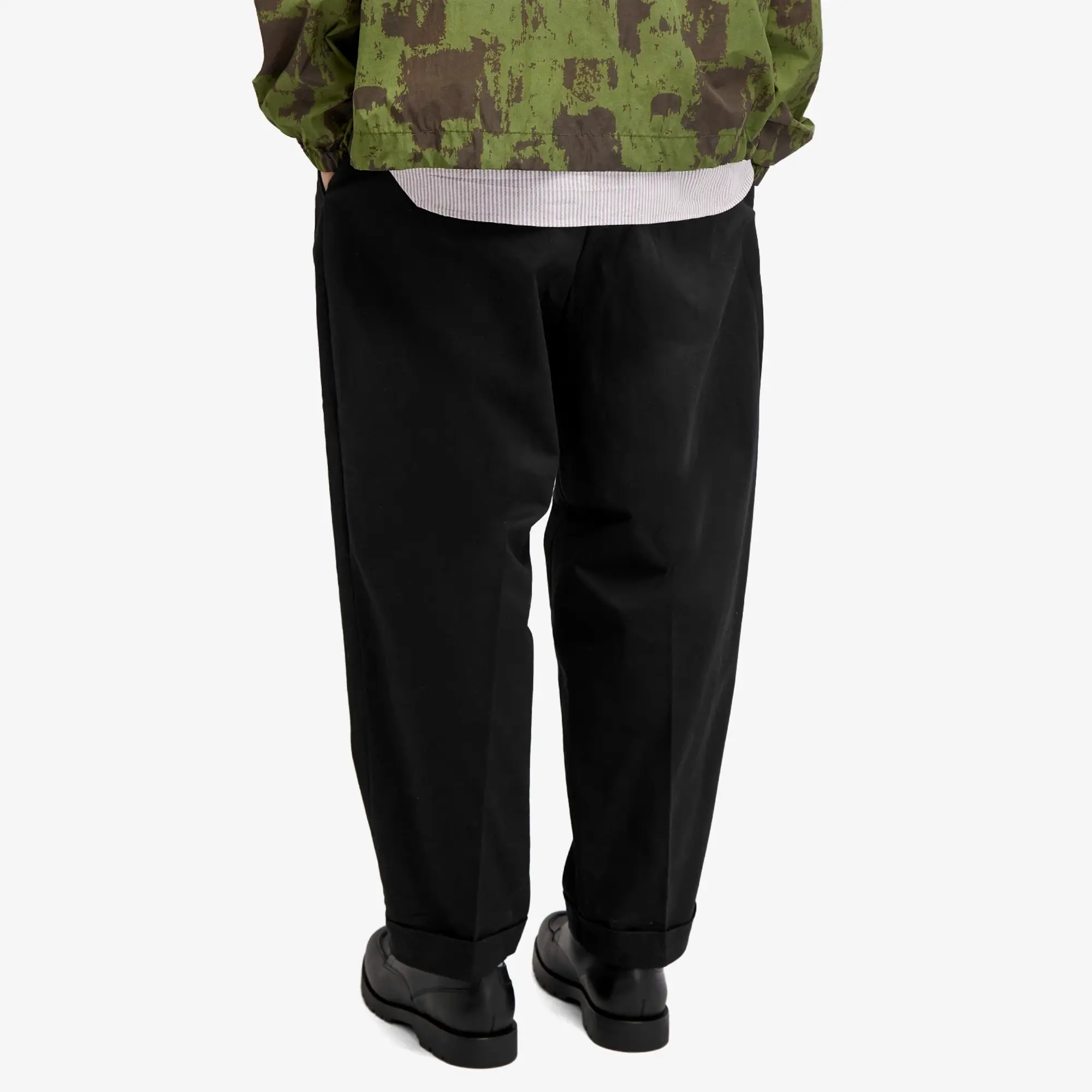 Beams Plus Men's 2 Pleat Chino Black
