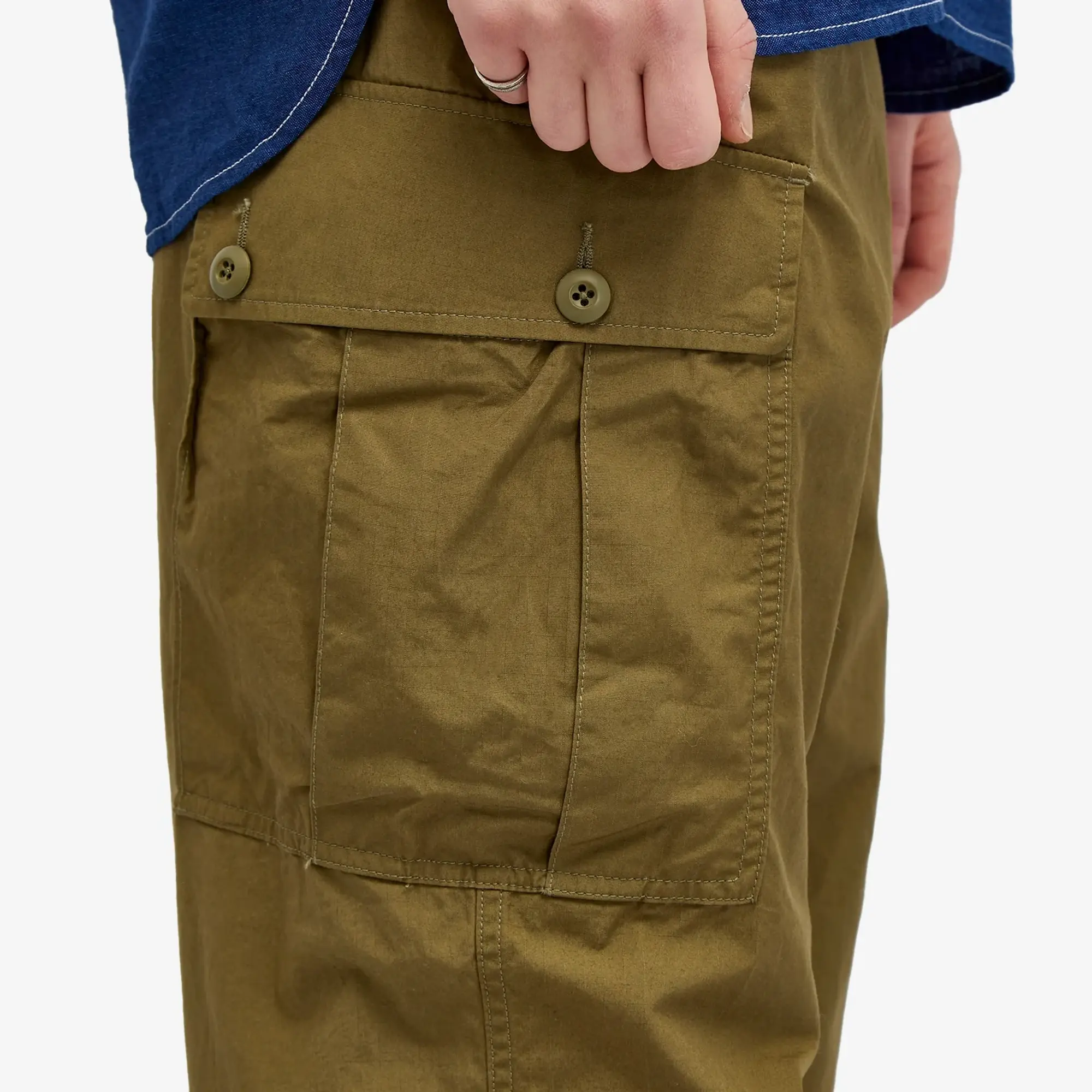 Beams Plus Men's Mil 6 Pockets Rip Stop Trousers Olive