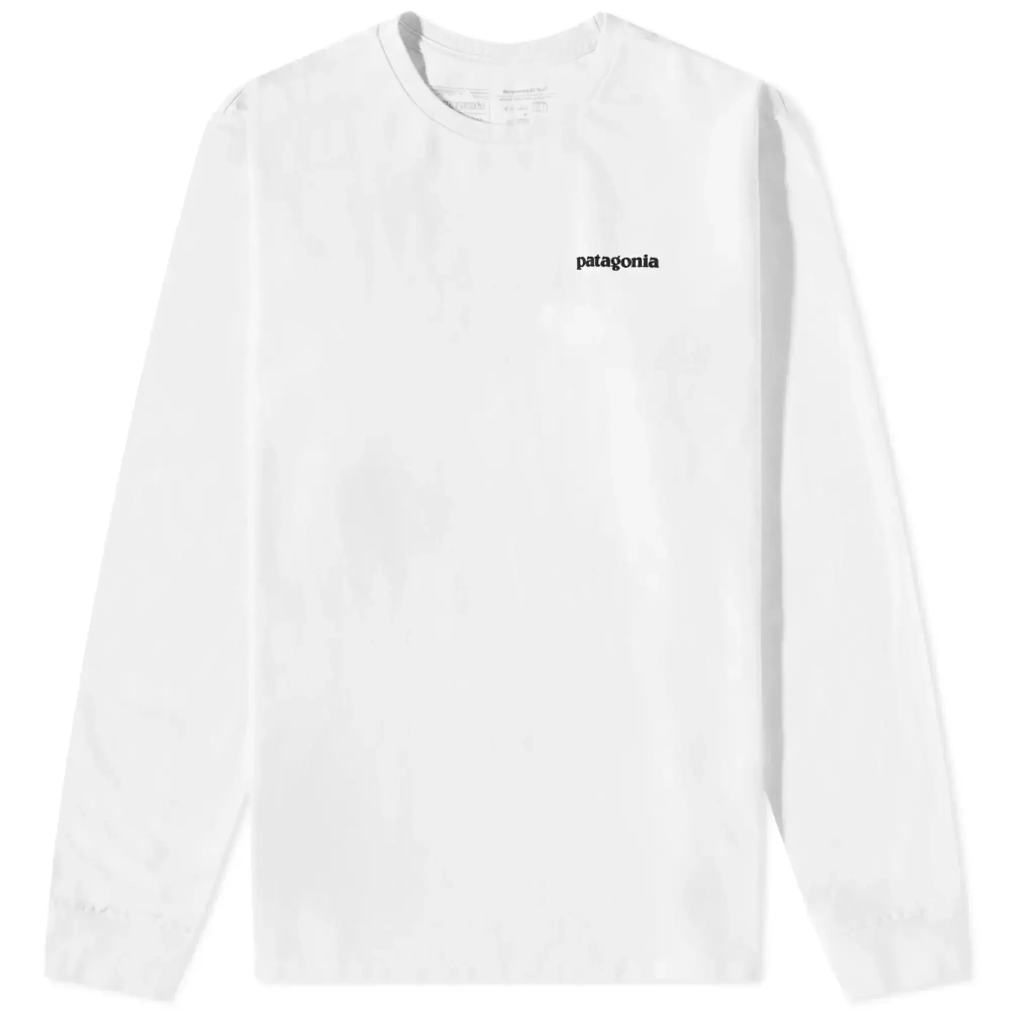 Patagonia Long-Sleeved P-6 Logo Responsibili-Tee - White