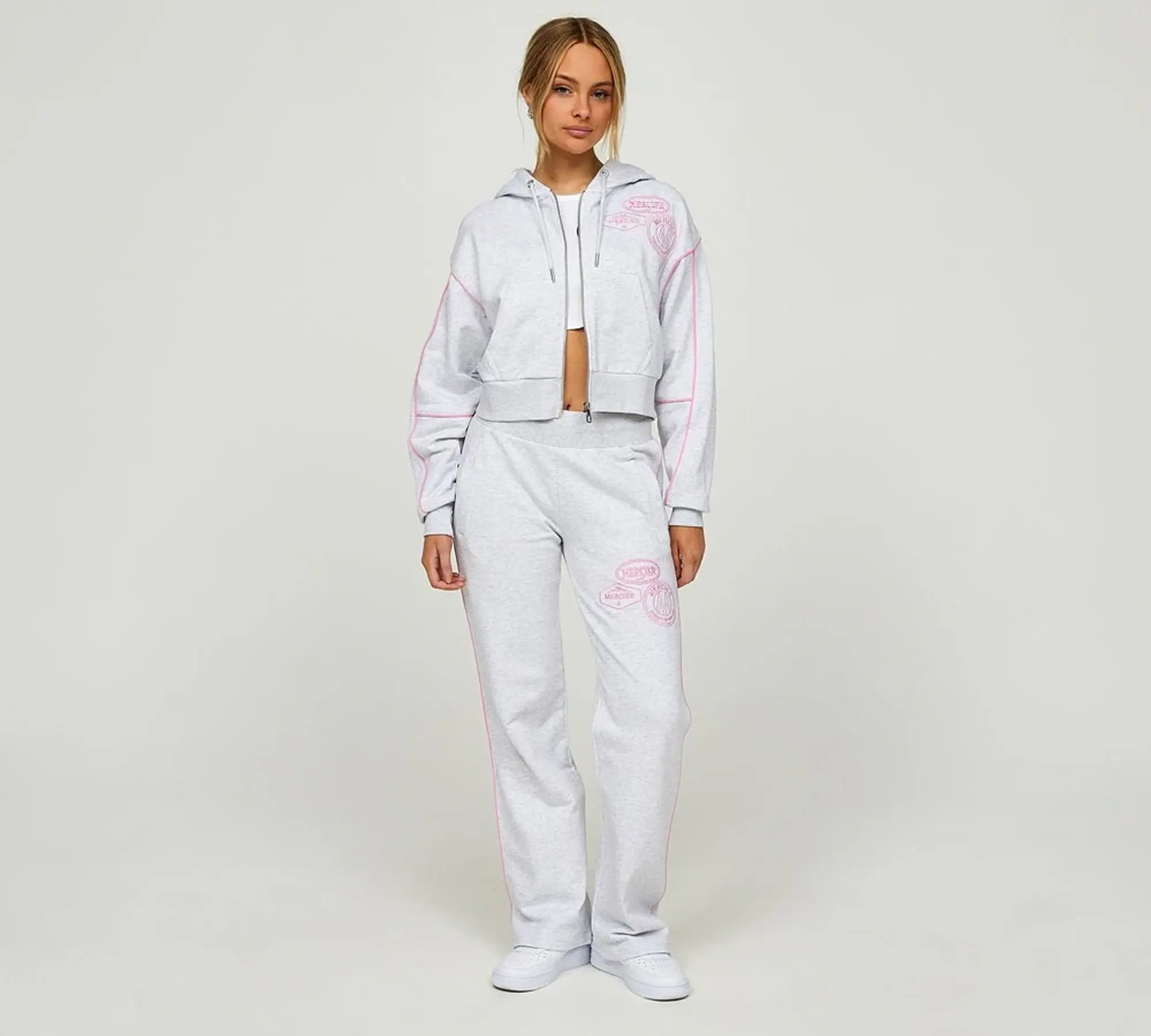 Mercier Womens OG Badge Piping Open Hem Pant - Grey - Size M - Grey